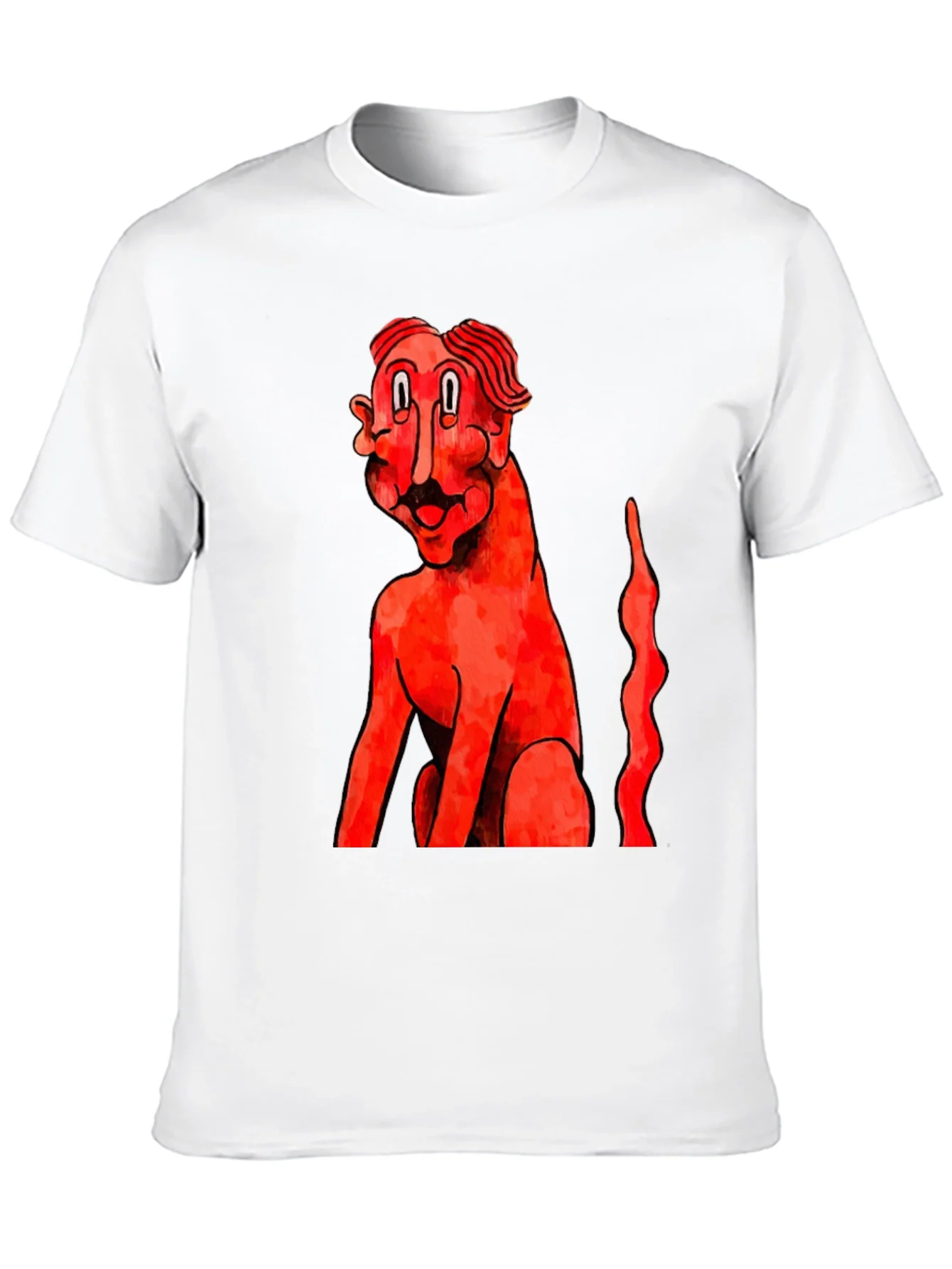 Unique Graphic Tee - Red Figure Art