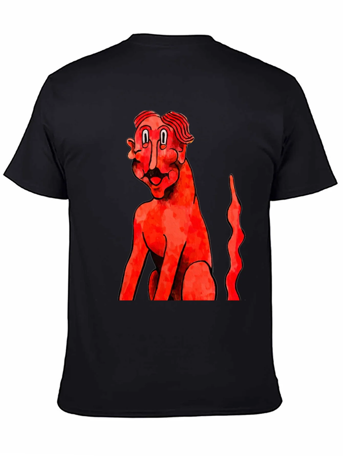 Unique Graphic Tee - Red Figure Art