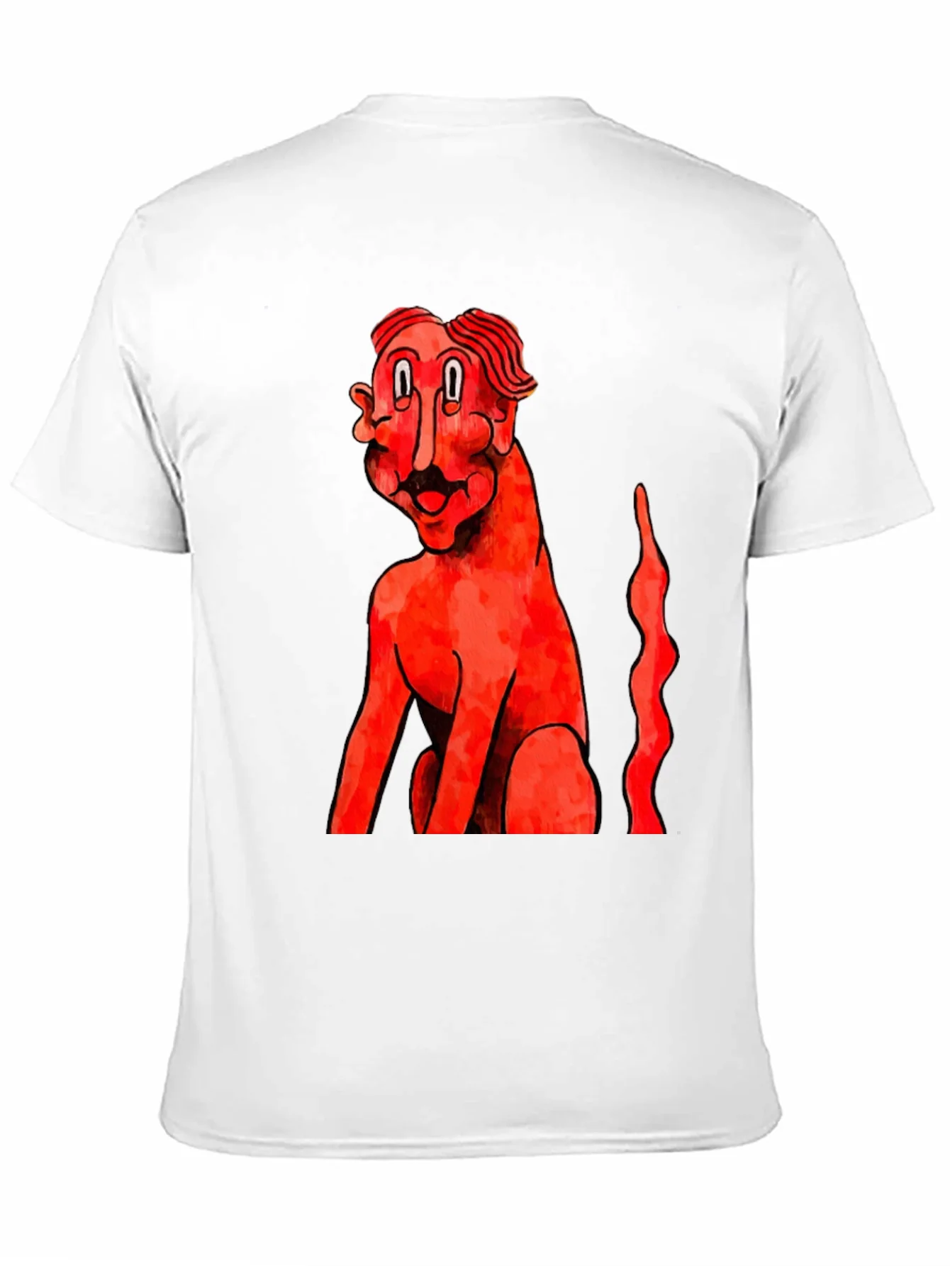 Unique Graphic Tee - Red Figure Art