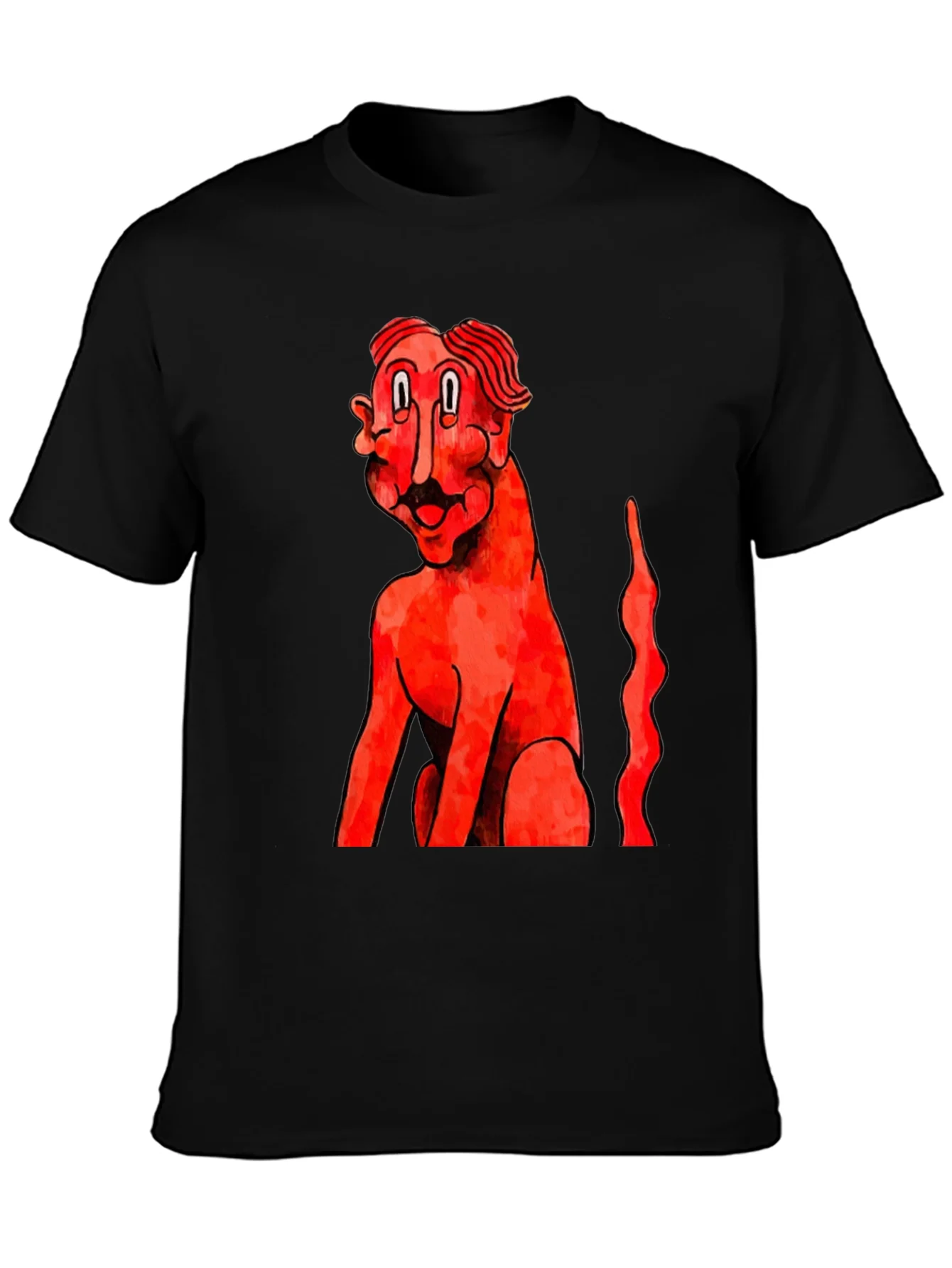 Unique Graphic Tee - Red Figure Art
