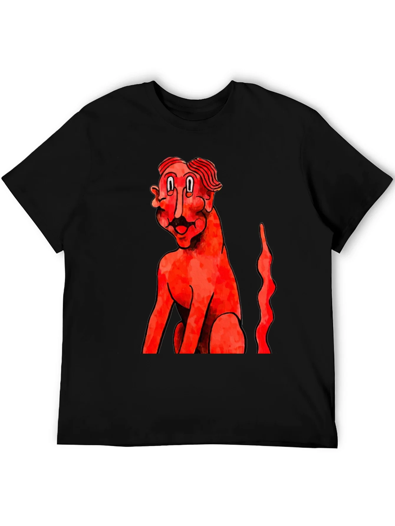 Unique Graphic Tee - Red Figure Art