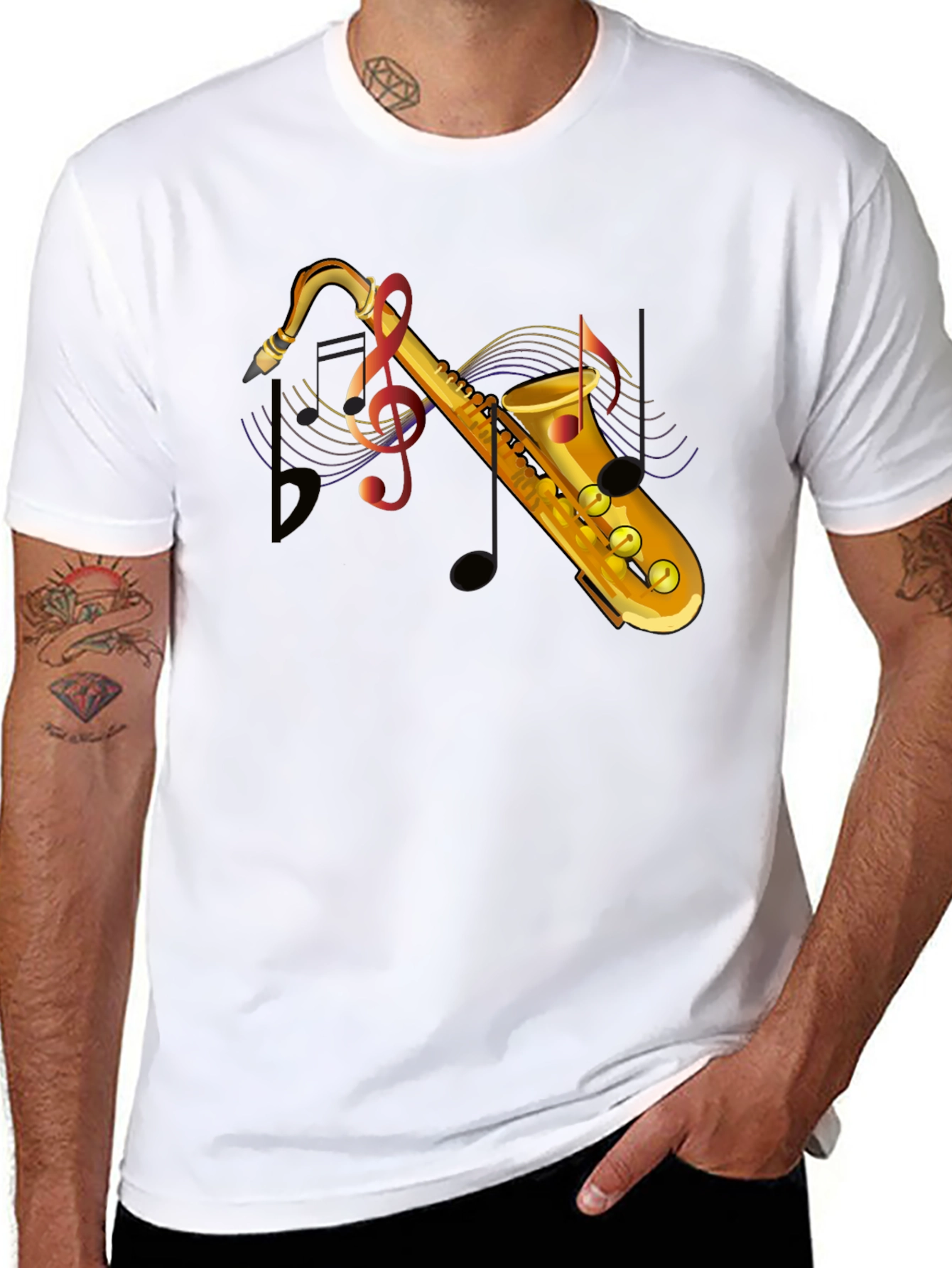 Saxophone Music T-Shirt - Stylish Musician Tee