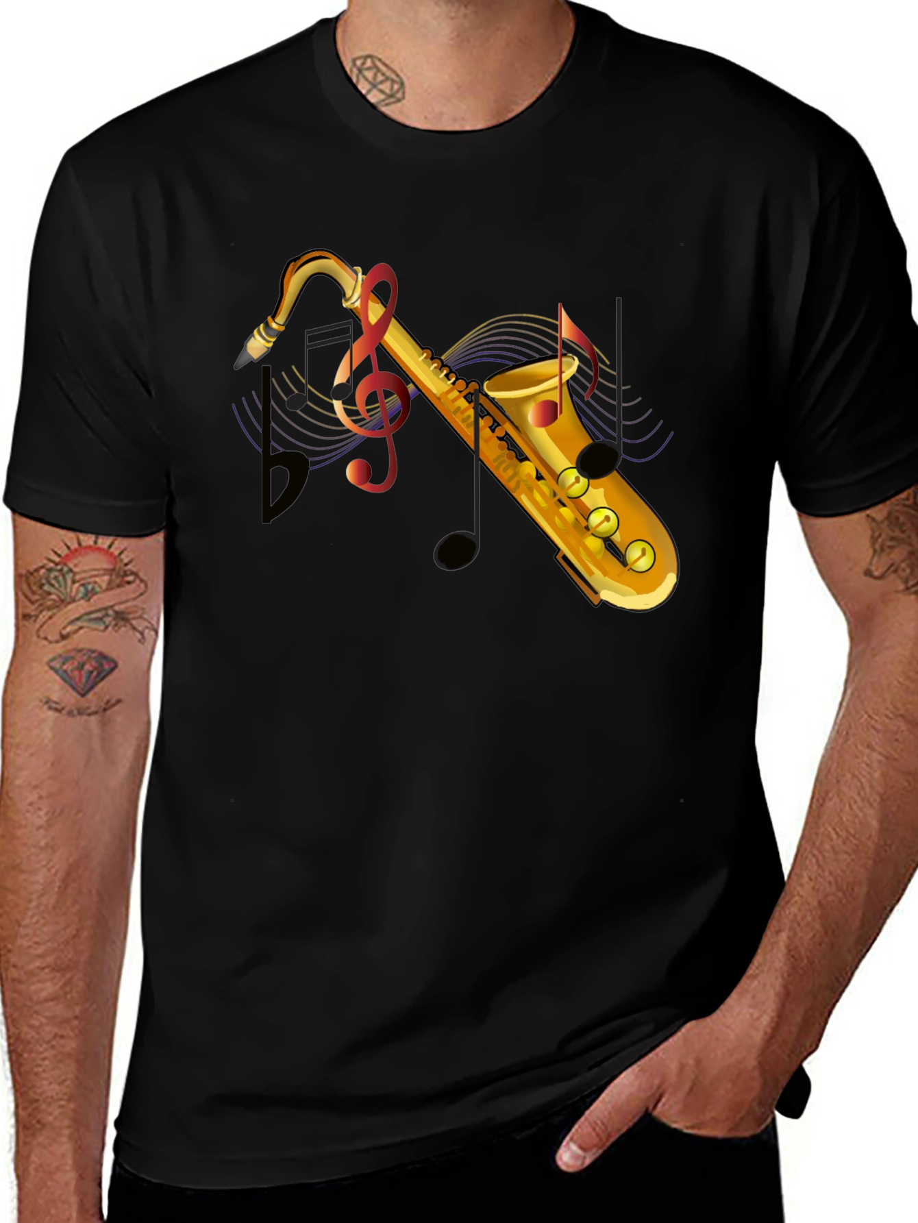 Saxophone Music T-Shirt - Stylish Musician Tee