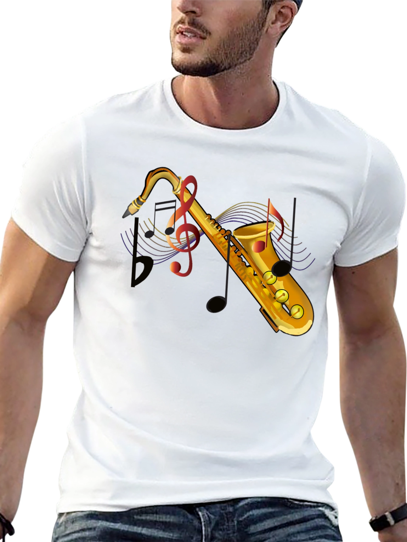 Saxophone Music T-Shirt - Stylish Musician Tee