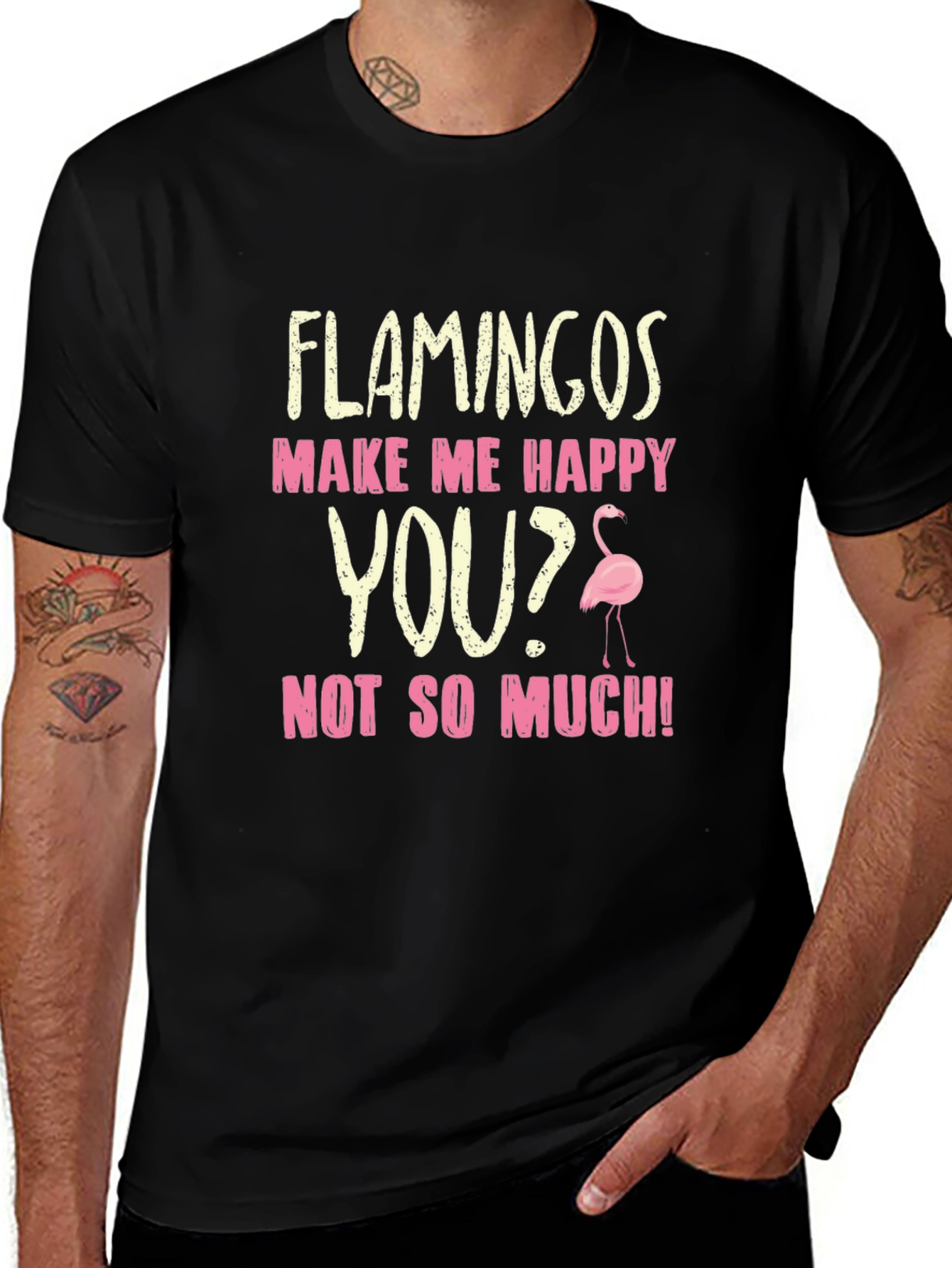 Flamingos Make Me Happy Graphic T-Shirt