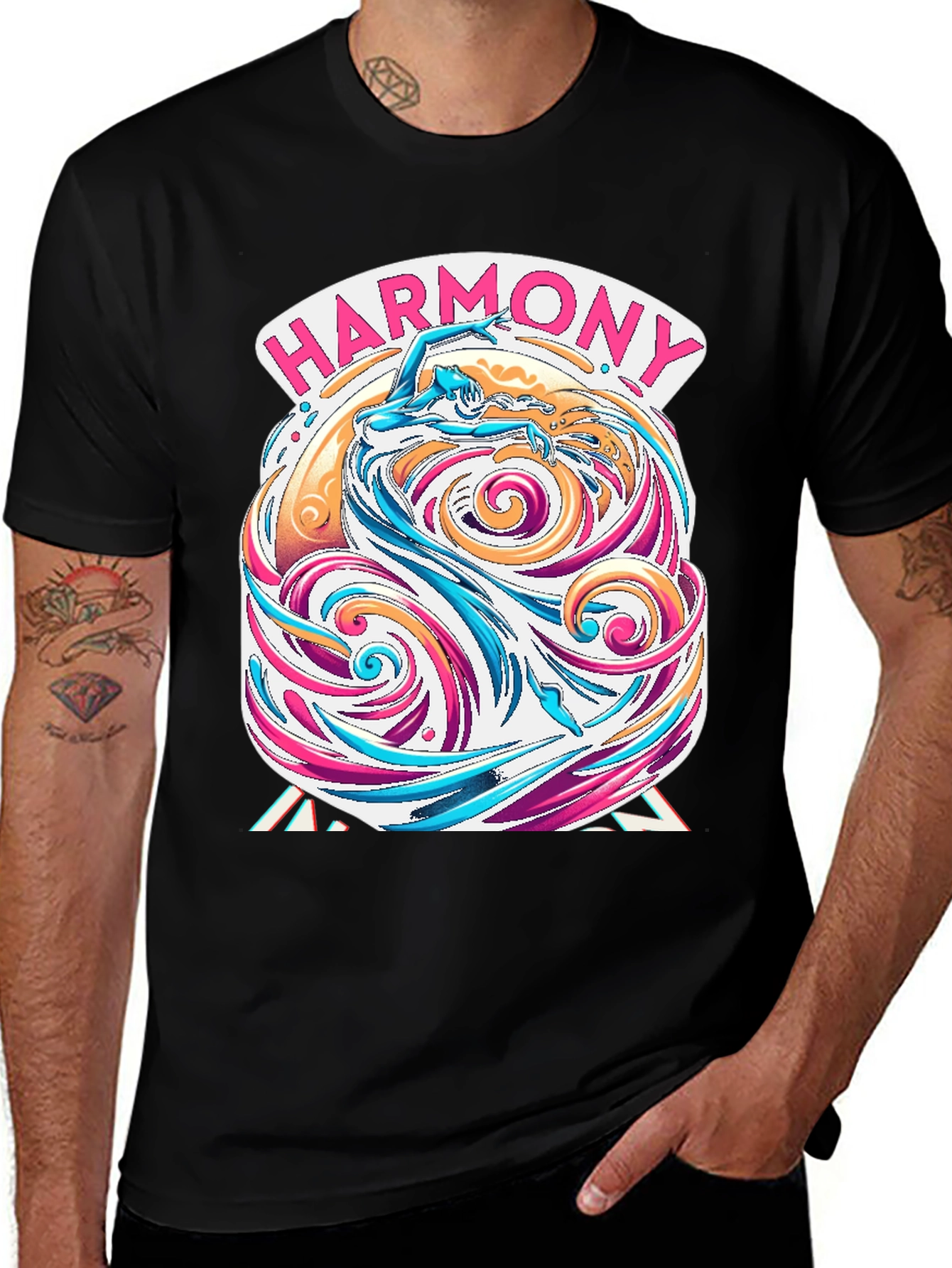 Harmony Vortex Graphic T-Shirt - Black