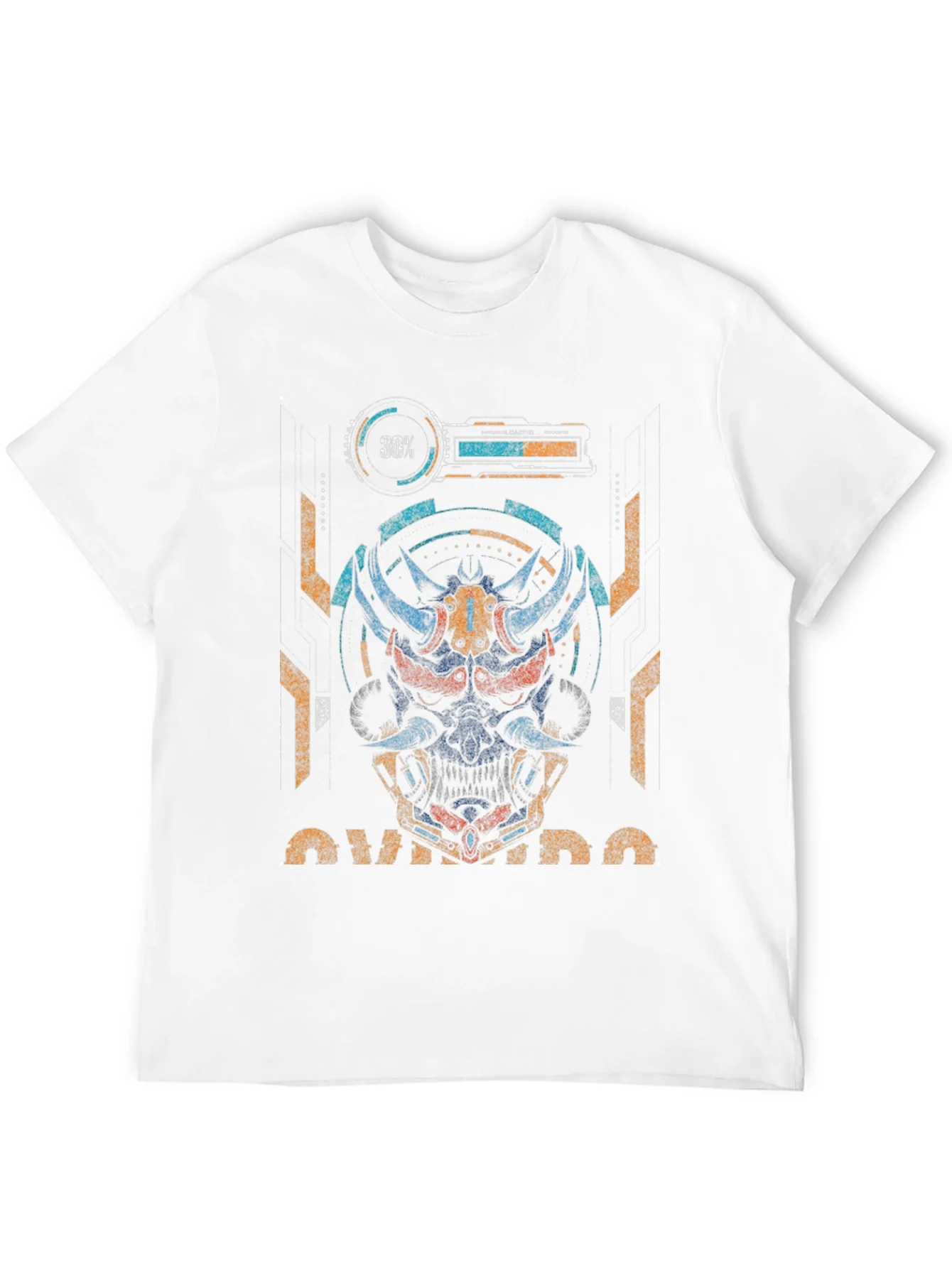 Cyberpunk Oni Mask Graphic Tee - Unique Streetwear Style