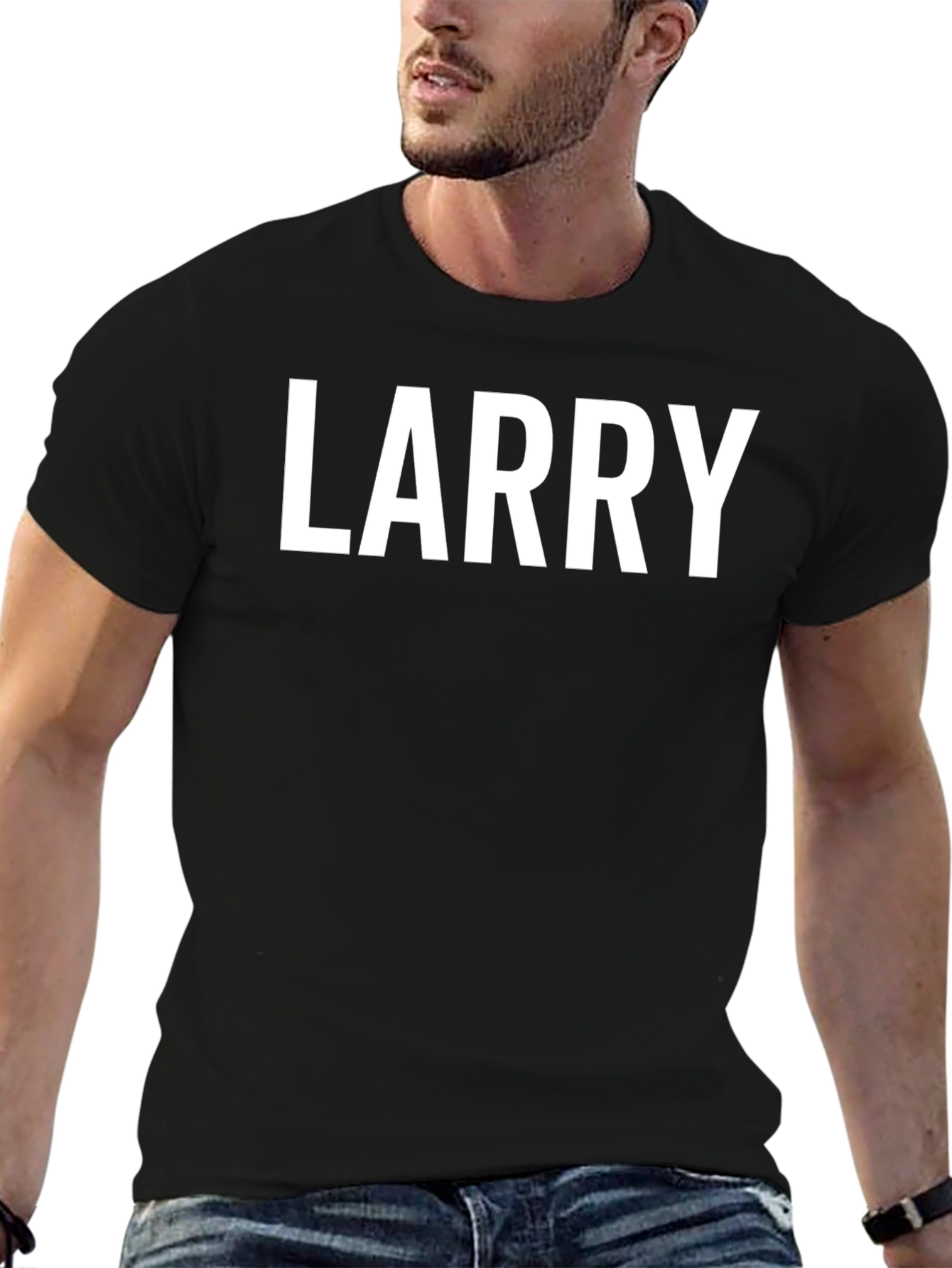 Larry Text Graphic Black T-Shirt