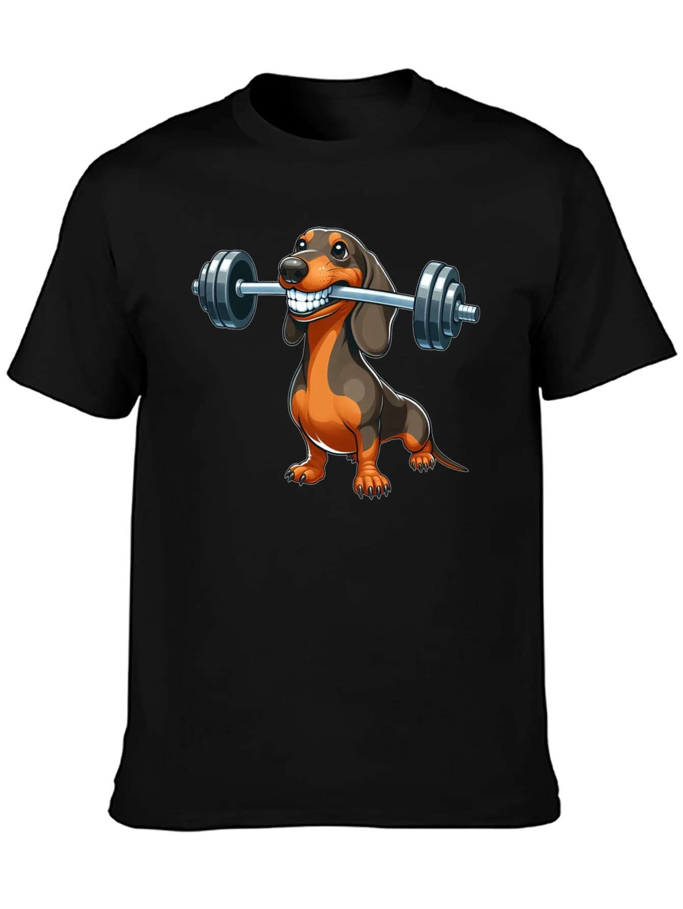 Dachshund Weightlifting T-Shirt - Funny Dog Gym Tee