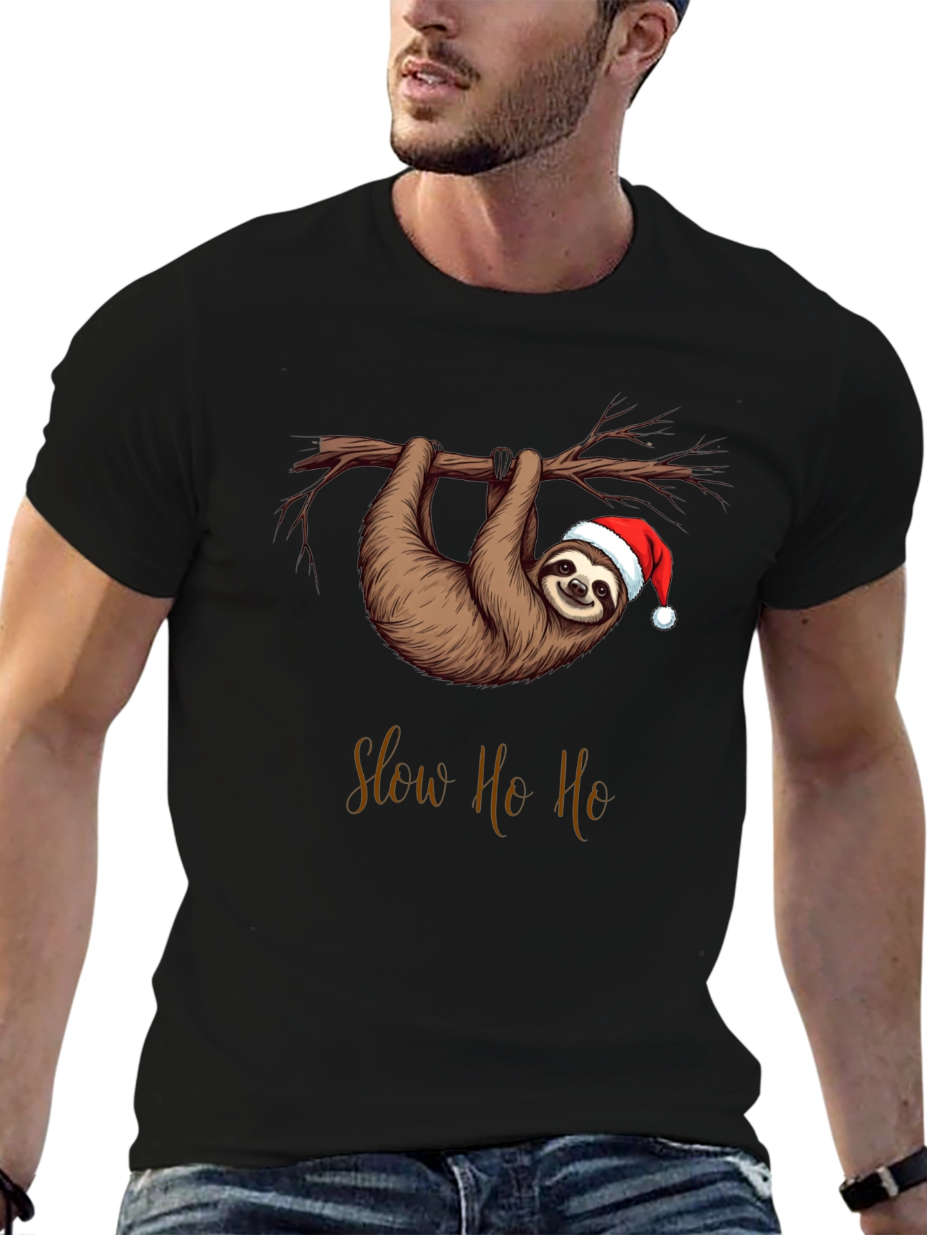 Slow Ho Ho Christmas Sloth T-Shirt