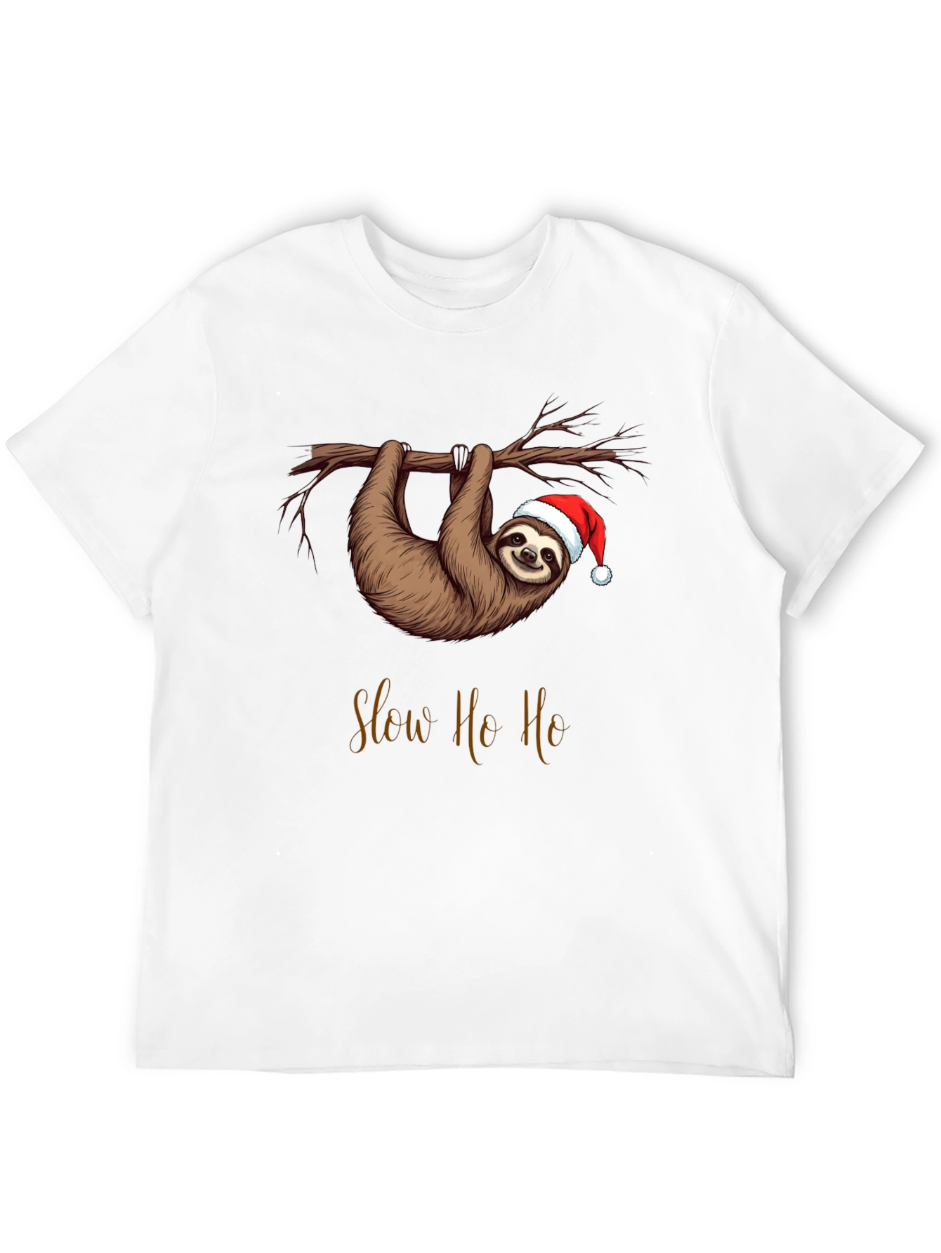 Slow Ho Ho Christmas Sloth T-Shirt