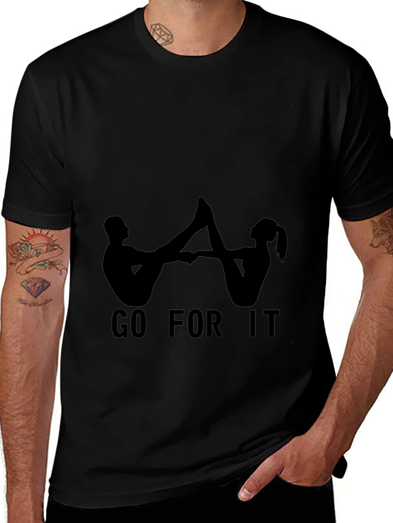 Go For It Black Graphic Tee