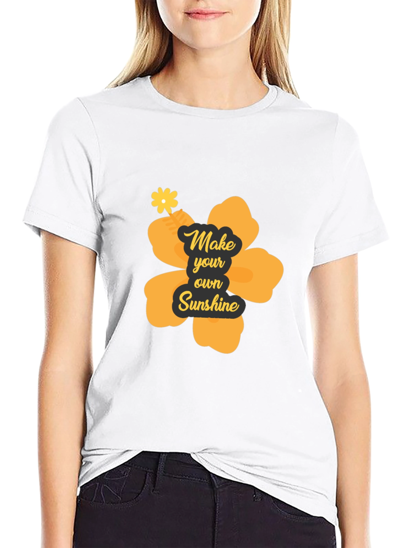 Make Your Own Sunshine Black Graphic T-Shirt