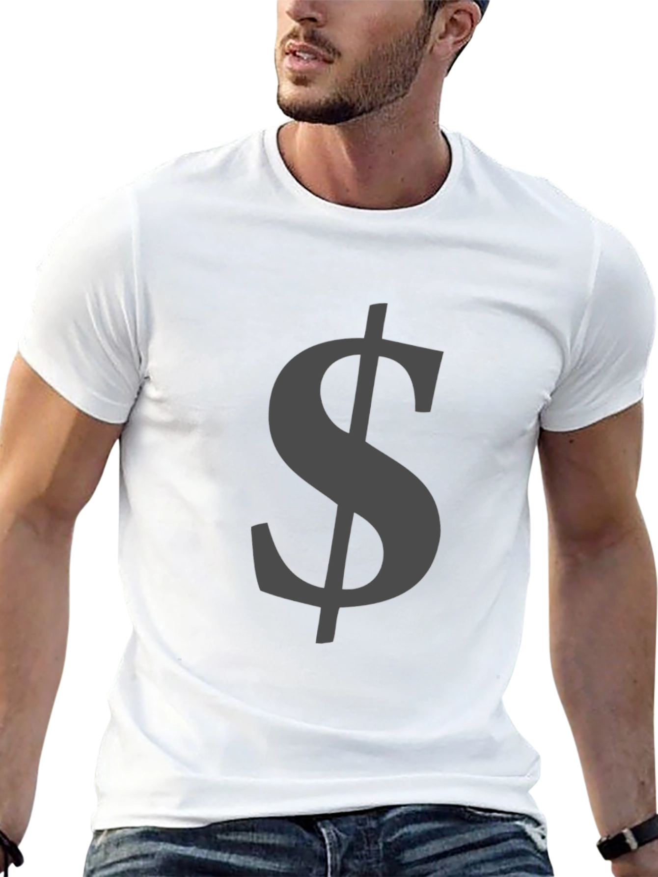 Dollar Sign Graphic Tee - Stylish Black T-Shirt