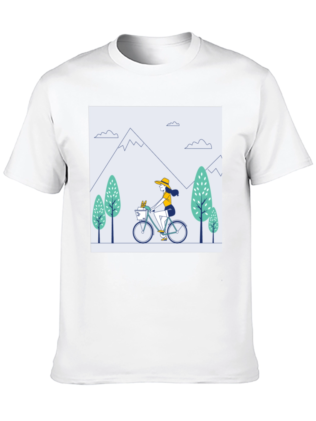 Bicycle Ride Graphic Tee - Mountain Scene Shirt