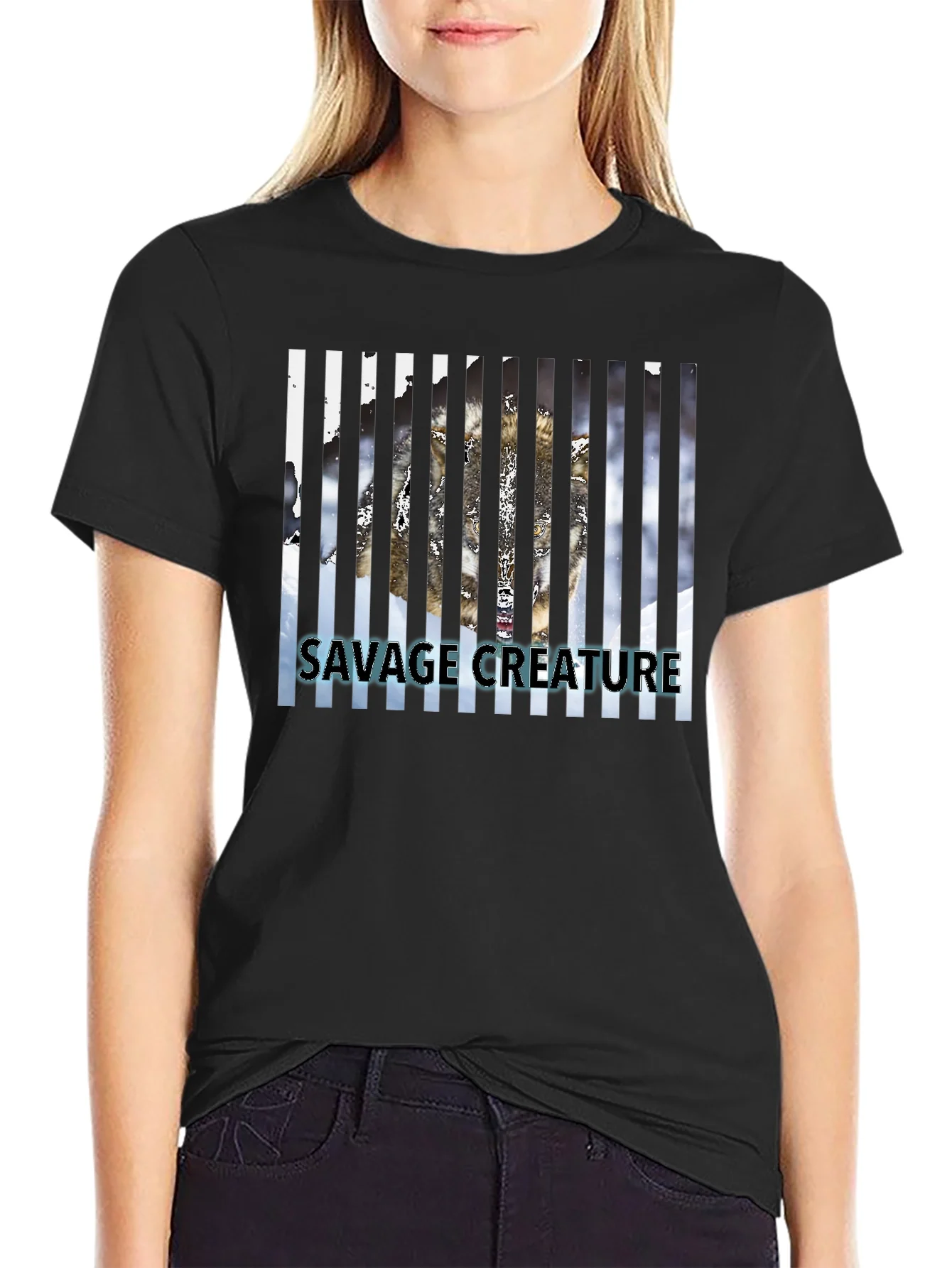 Savage Creature Graphic Tee - Black