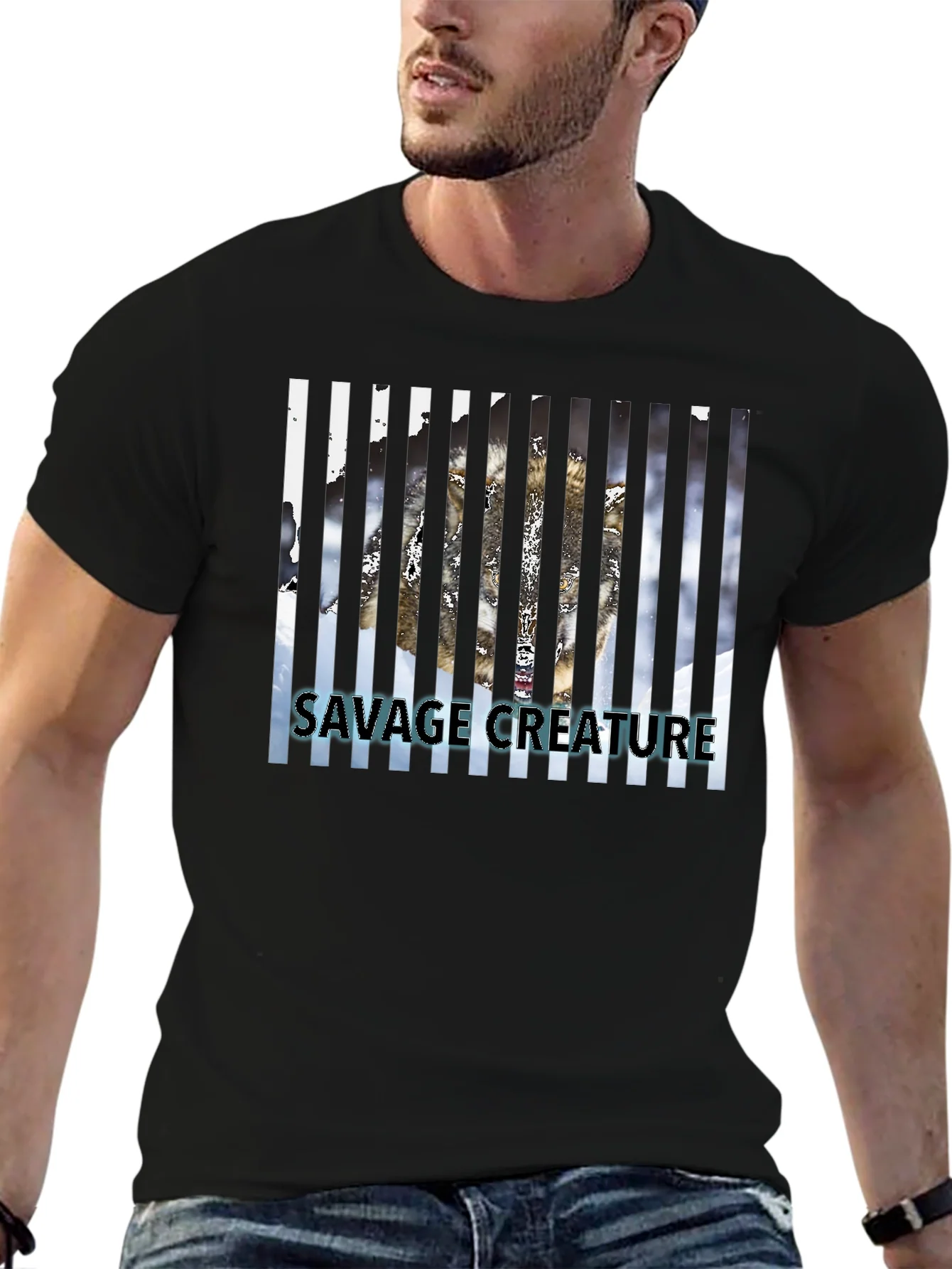 Savage Creature Graphic Tee - Black
