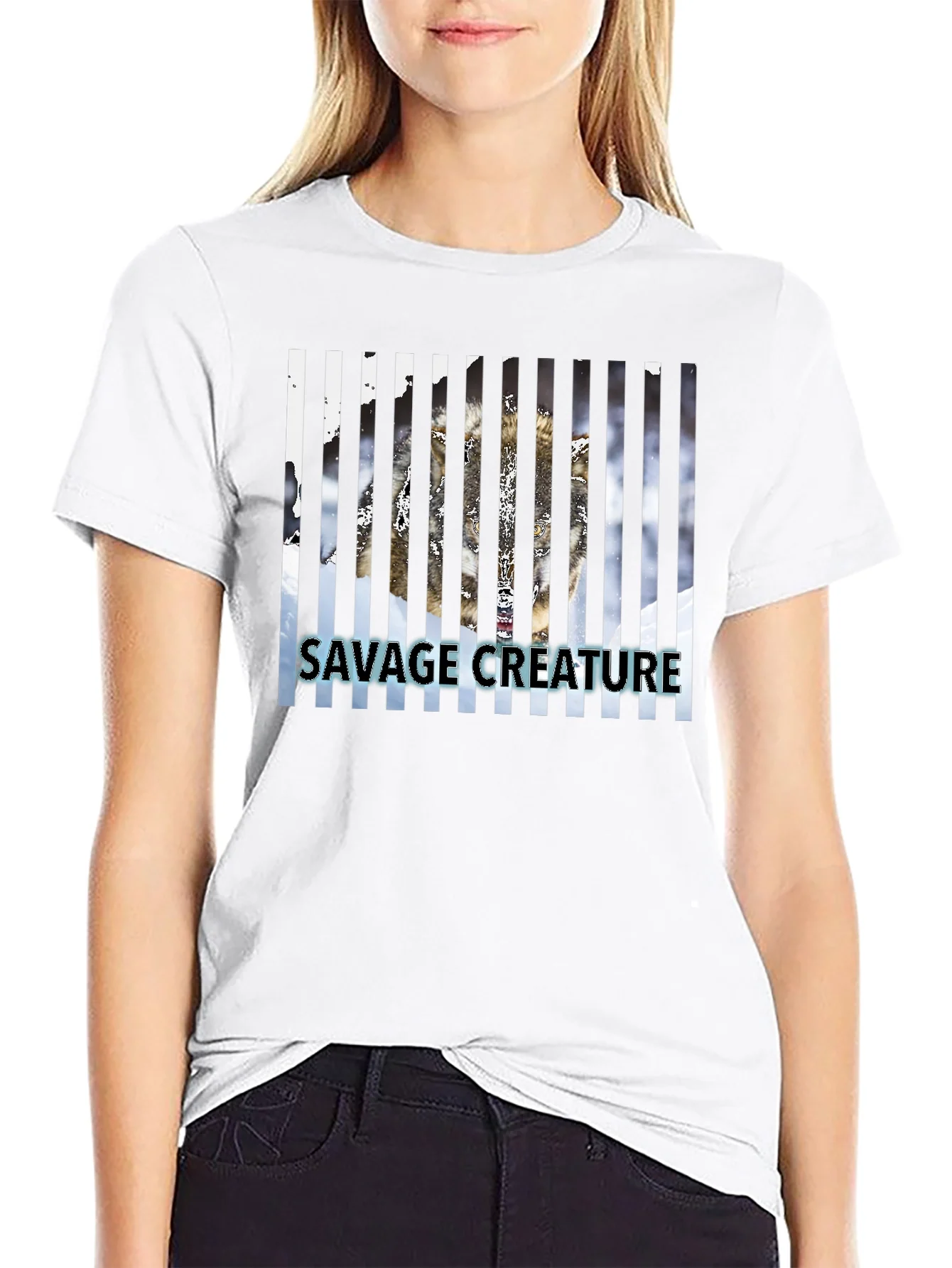 Savage Creature Graphic Tee - Black