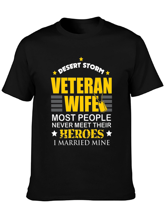 Desert Storm Veteran Wife T-Shirt - I Married My Hero