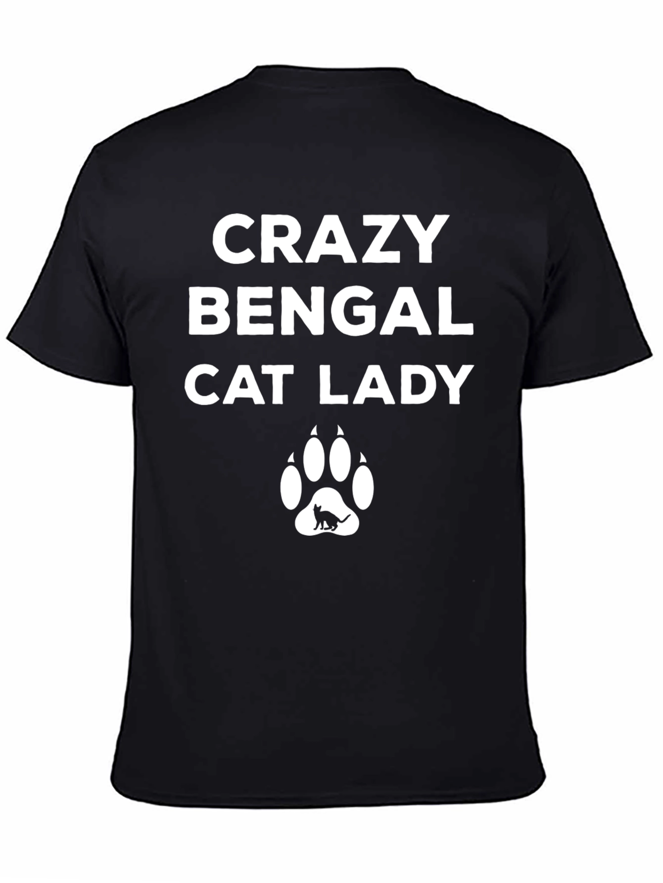 Crazy Bengal Cat Lady T-Shirt - Black