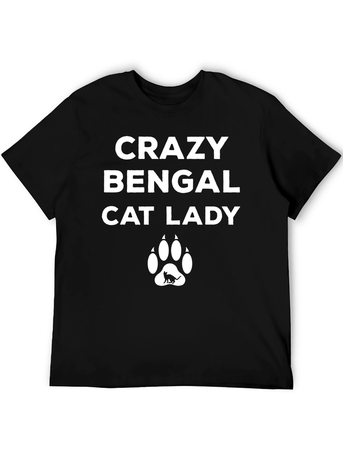 Crazy Bengal Cat Lady T-Shirt - Black