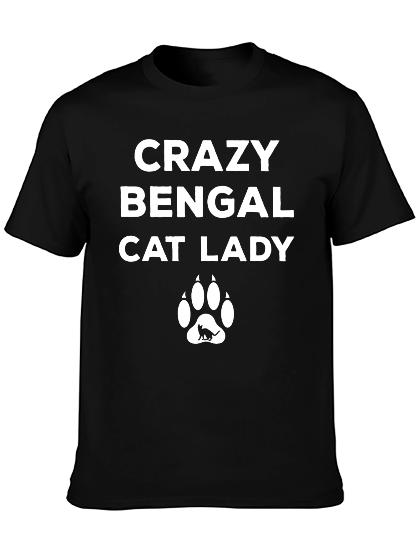Crazy Bengal Cat Lady T-Shirt - Black
