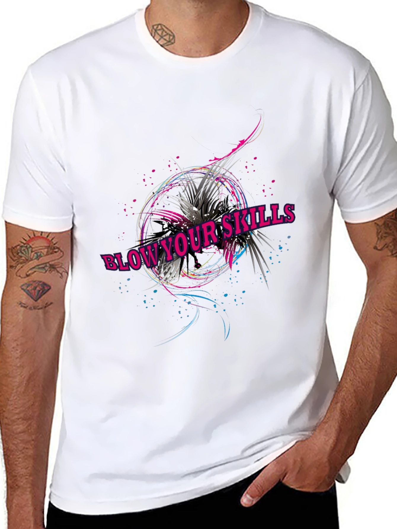 Blow Your Skills T-Shirt - Abstract Graphic Print