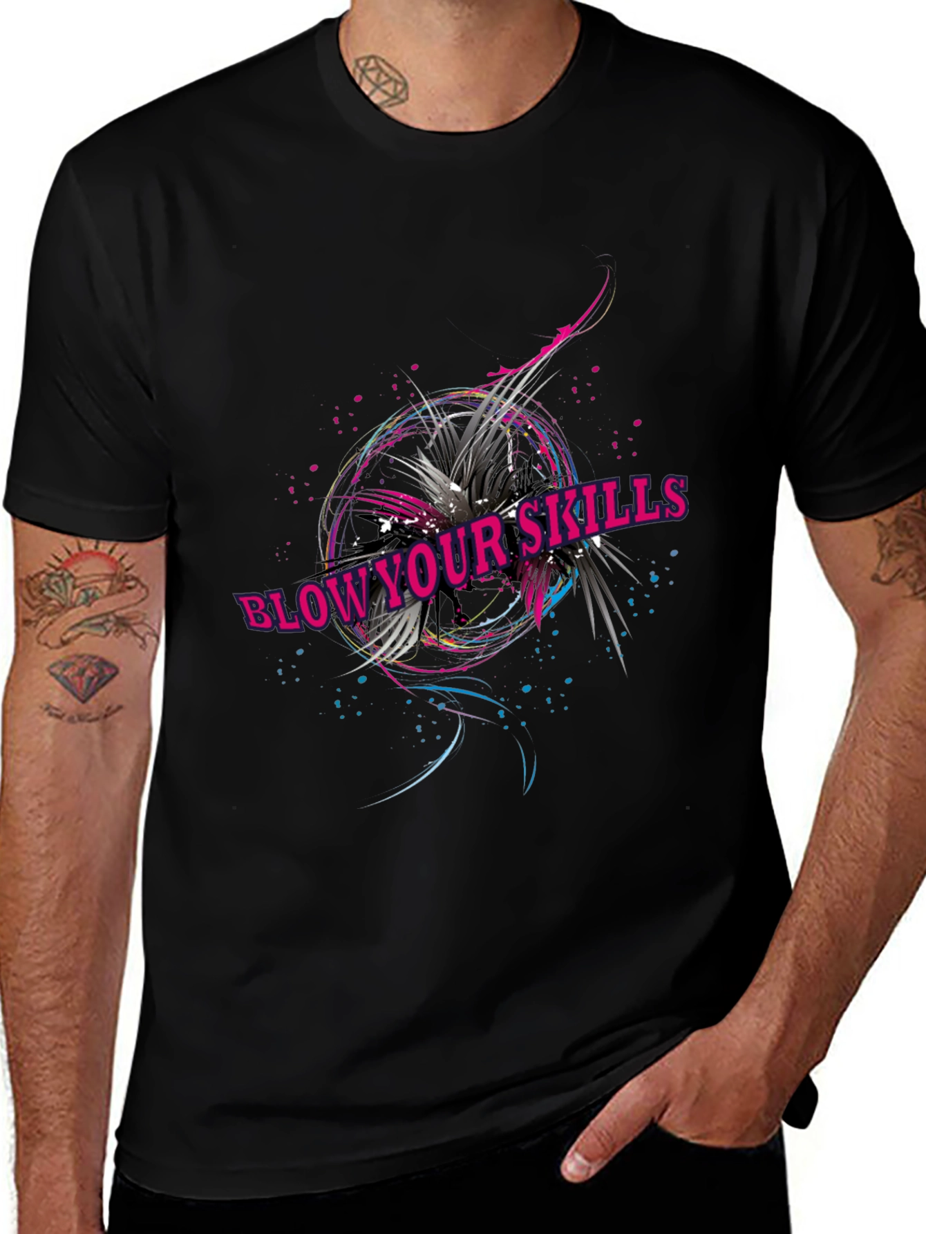 Blow Your Skills T-Shirt - Abstract Graphic Print