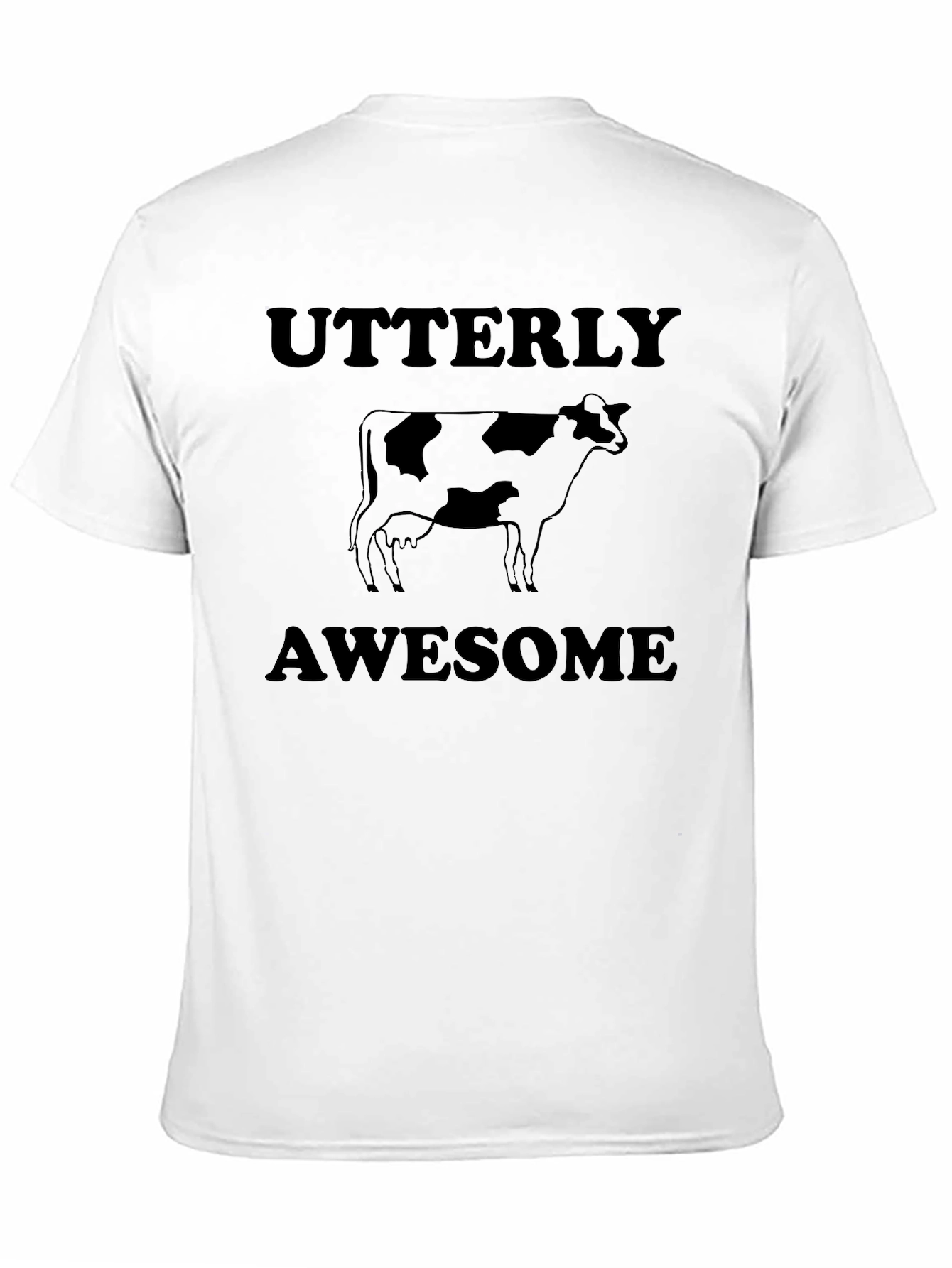 Utterly Awesome Cow Graphic Black T-Shirt