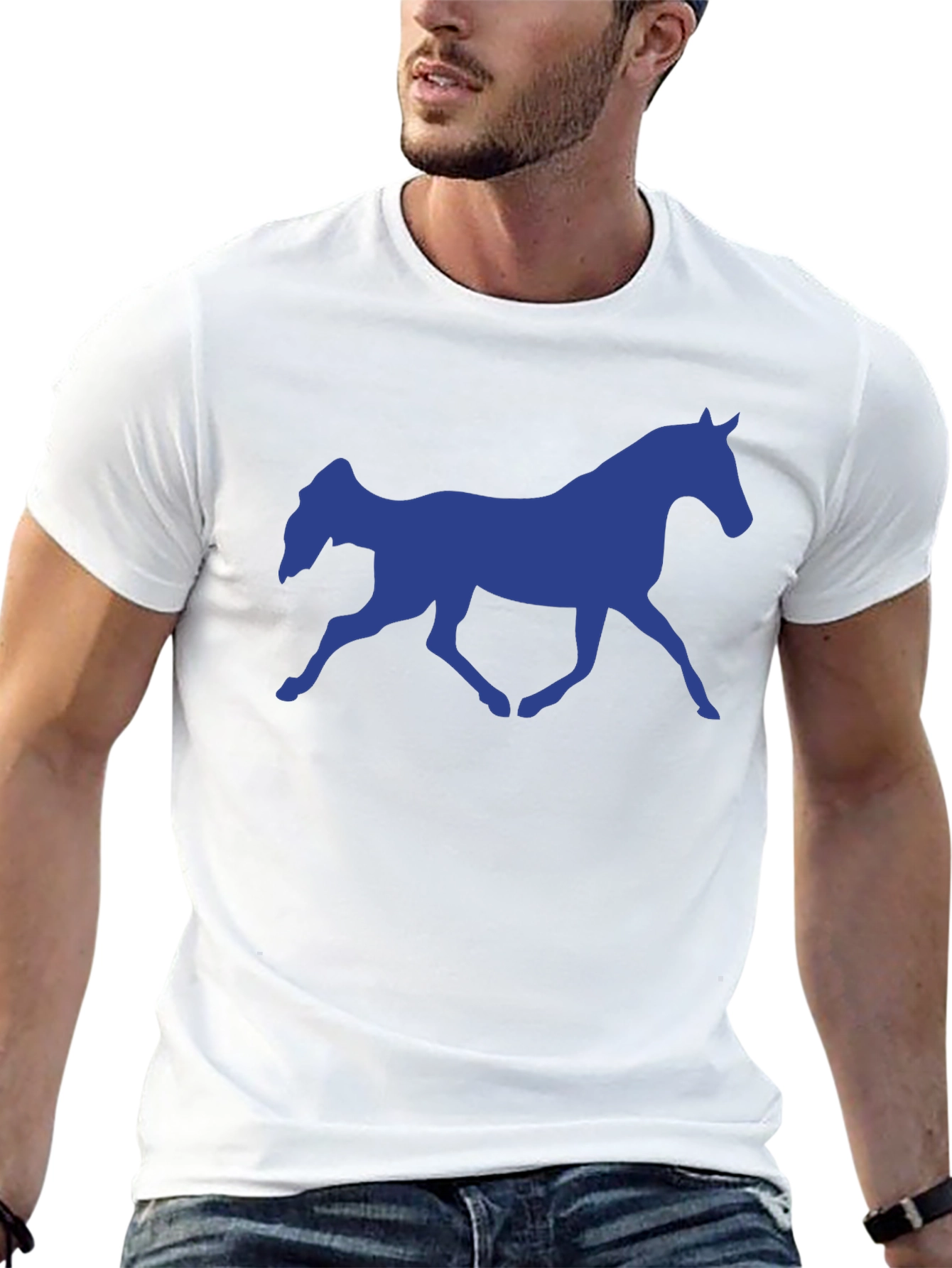 Horse Silhouette Graphic Tee - Black