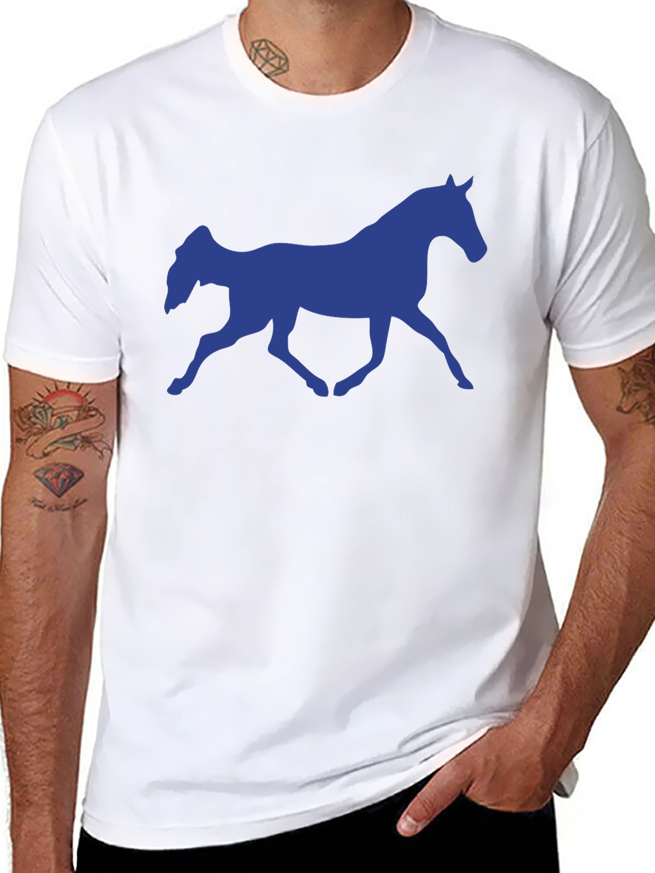 Horse Silhouette Graphic Tee - Black