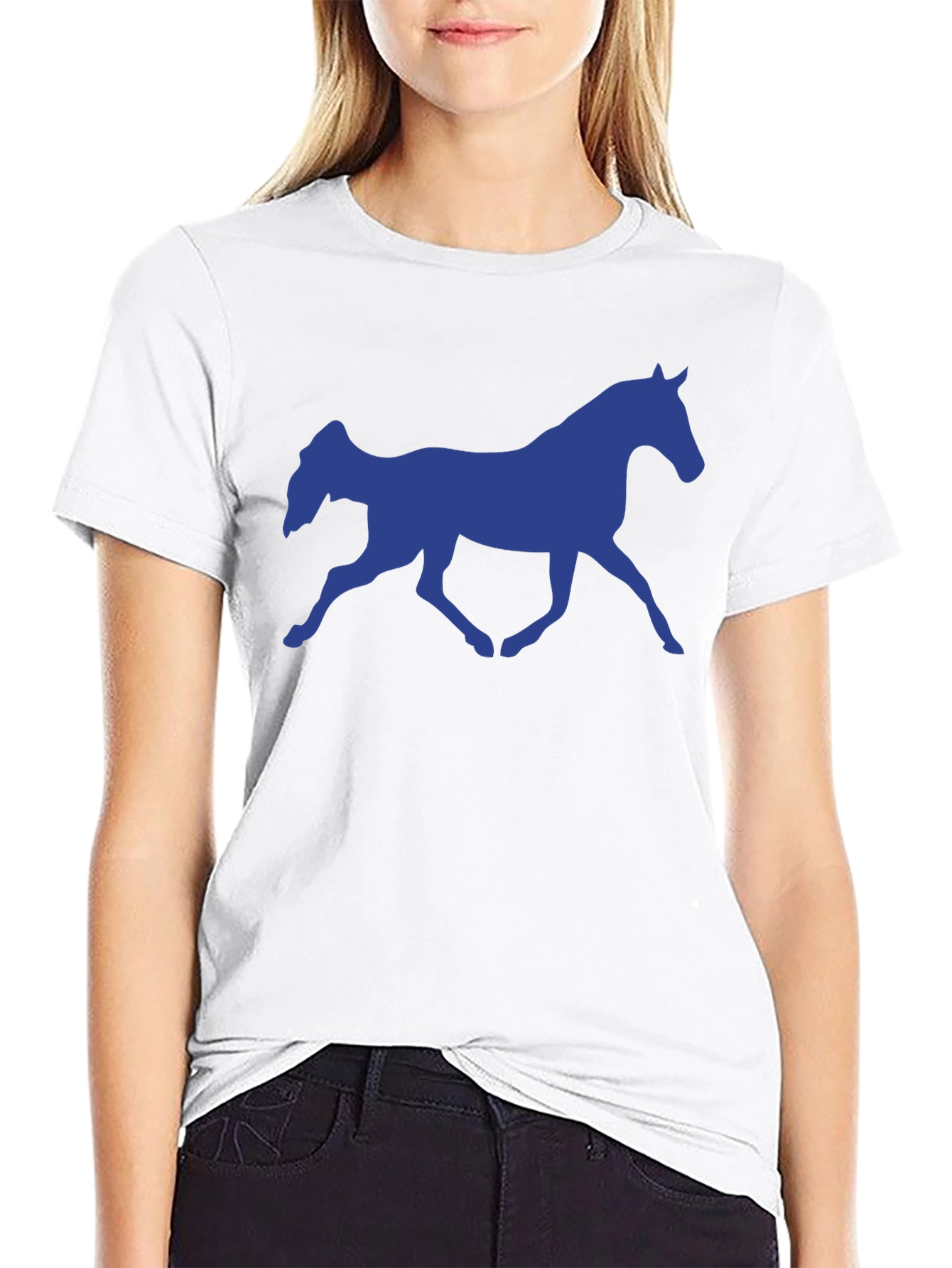 Horse Silhouette Graphic Tee - Black
