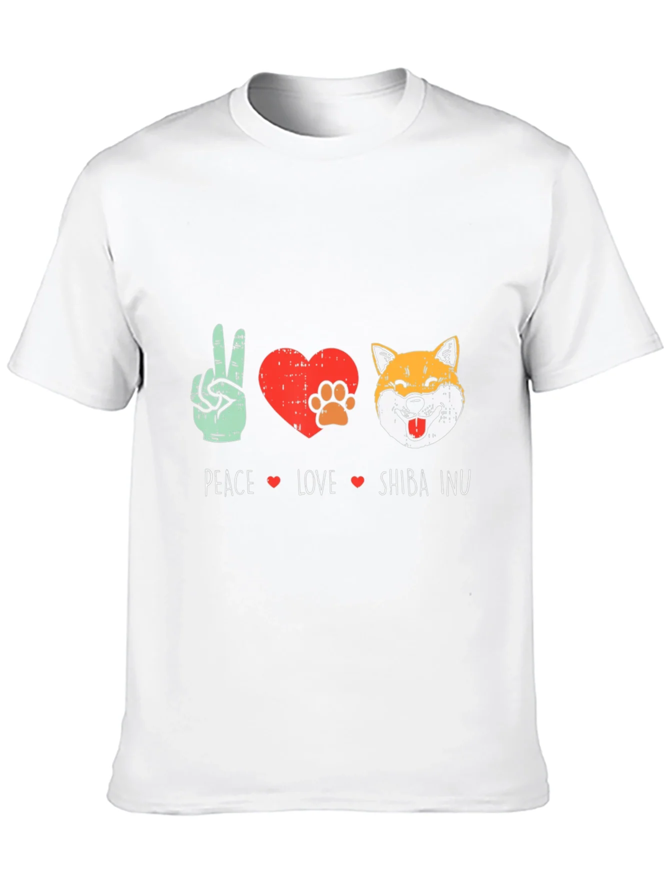 Peace Love Shiba Inu T-Shirt - Black