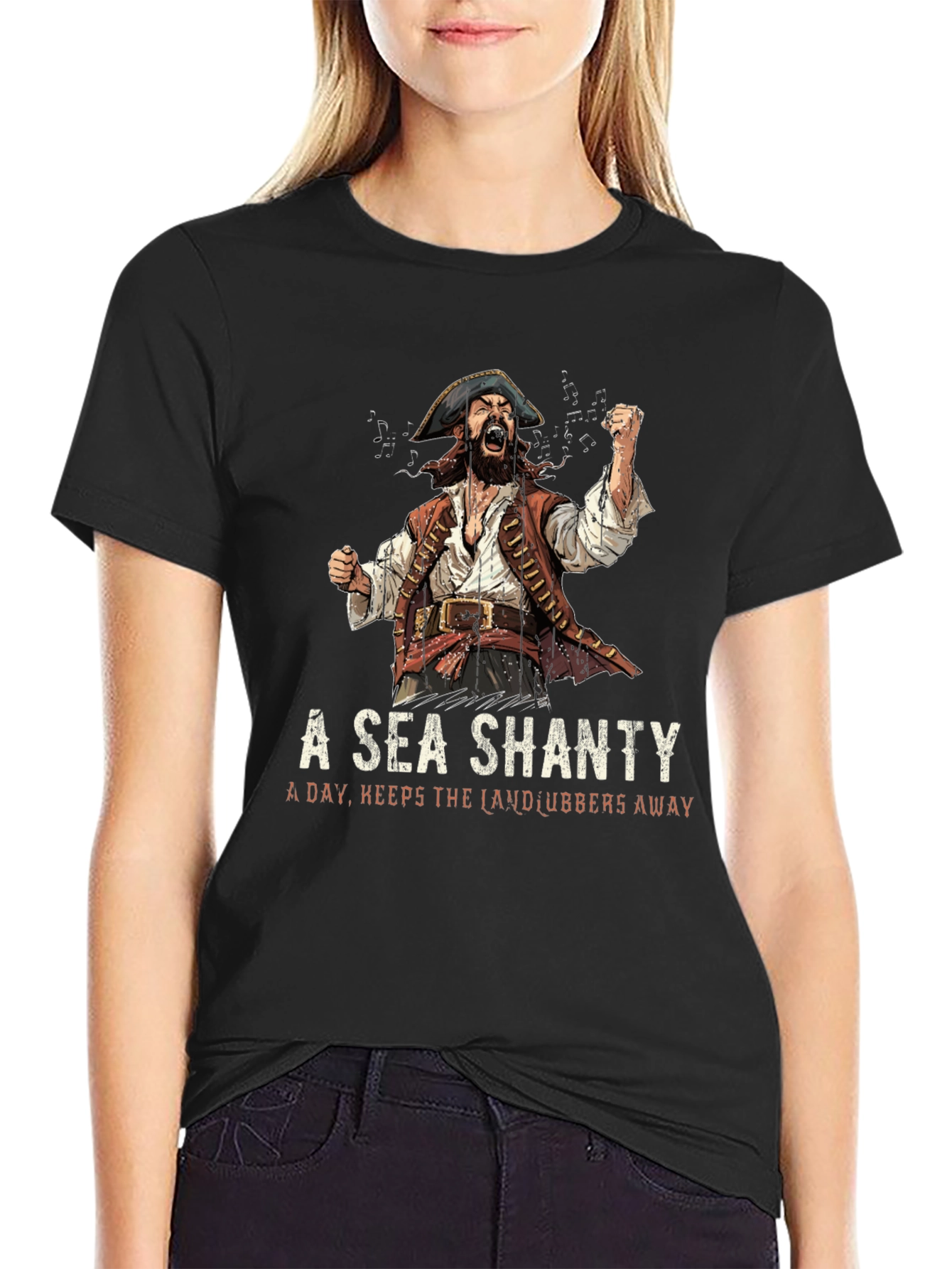 Sea Shanty Graphic T-Shirt - Pirate Design