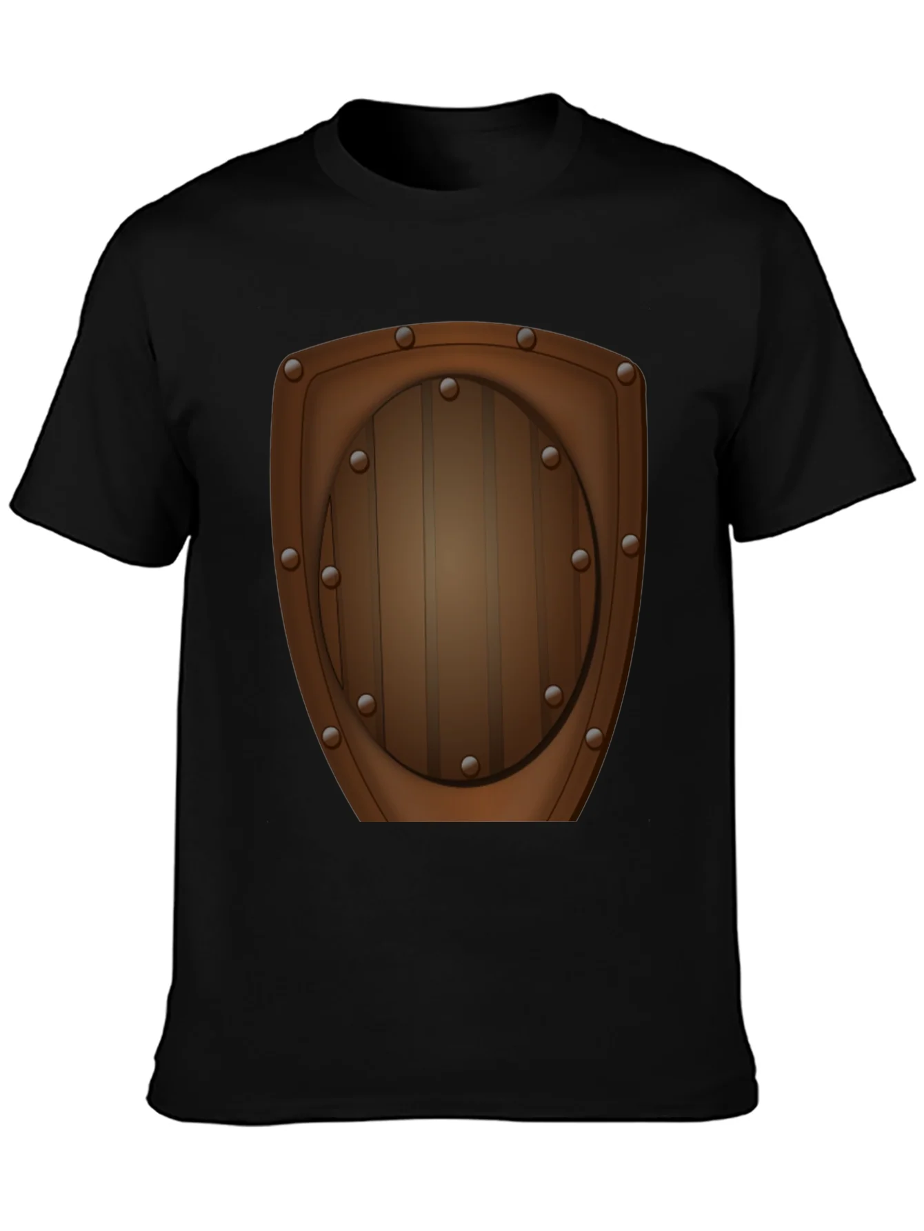 Novelty Wooden Shield Graphic Tee - Black