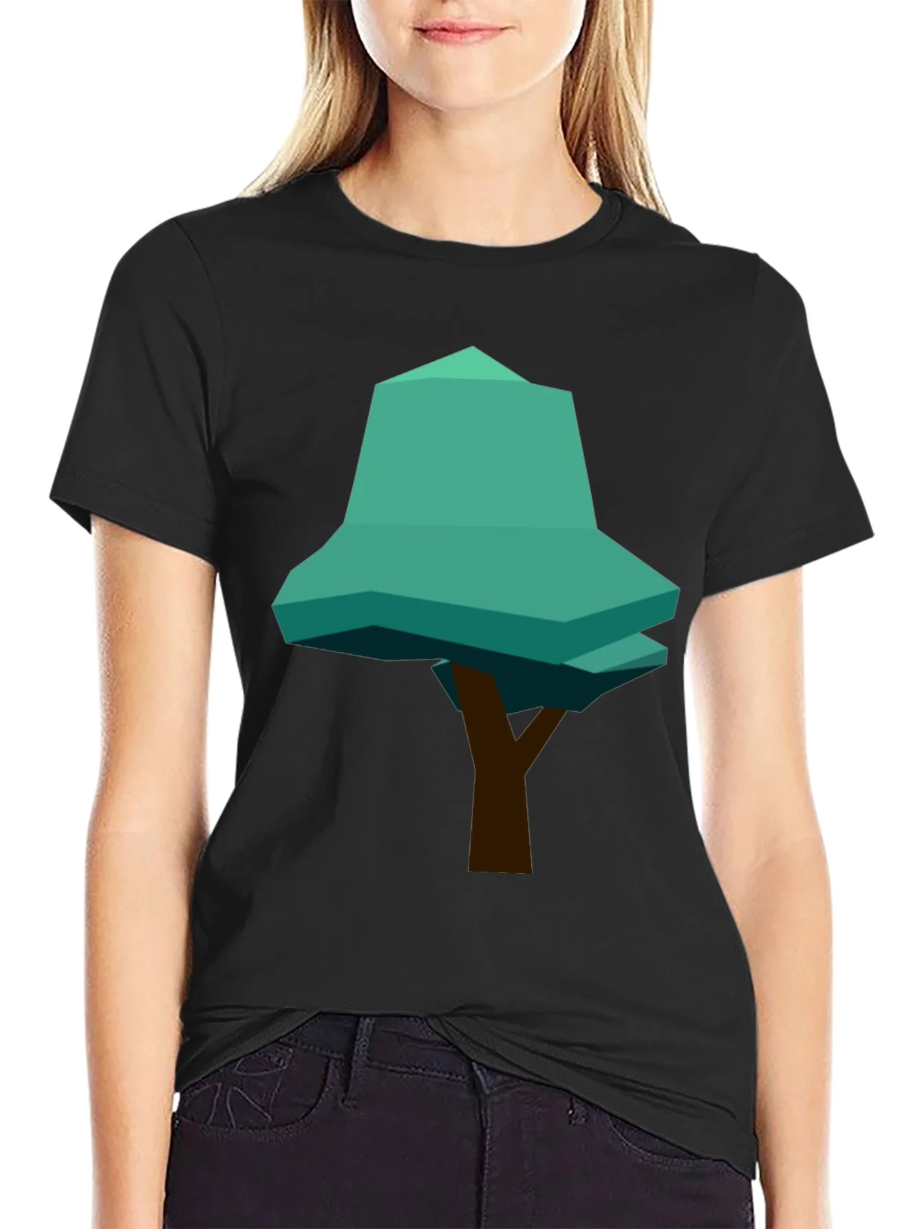 Geometric Tree Graphic Tee - Modern Casual Style