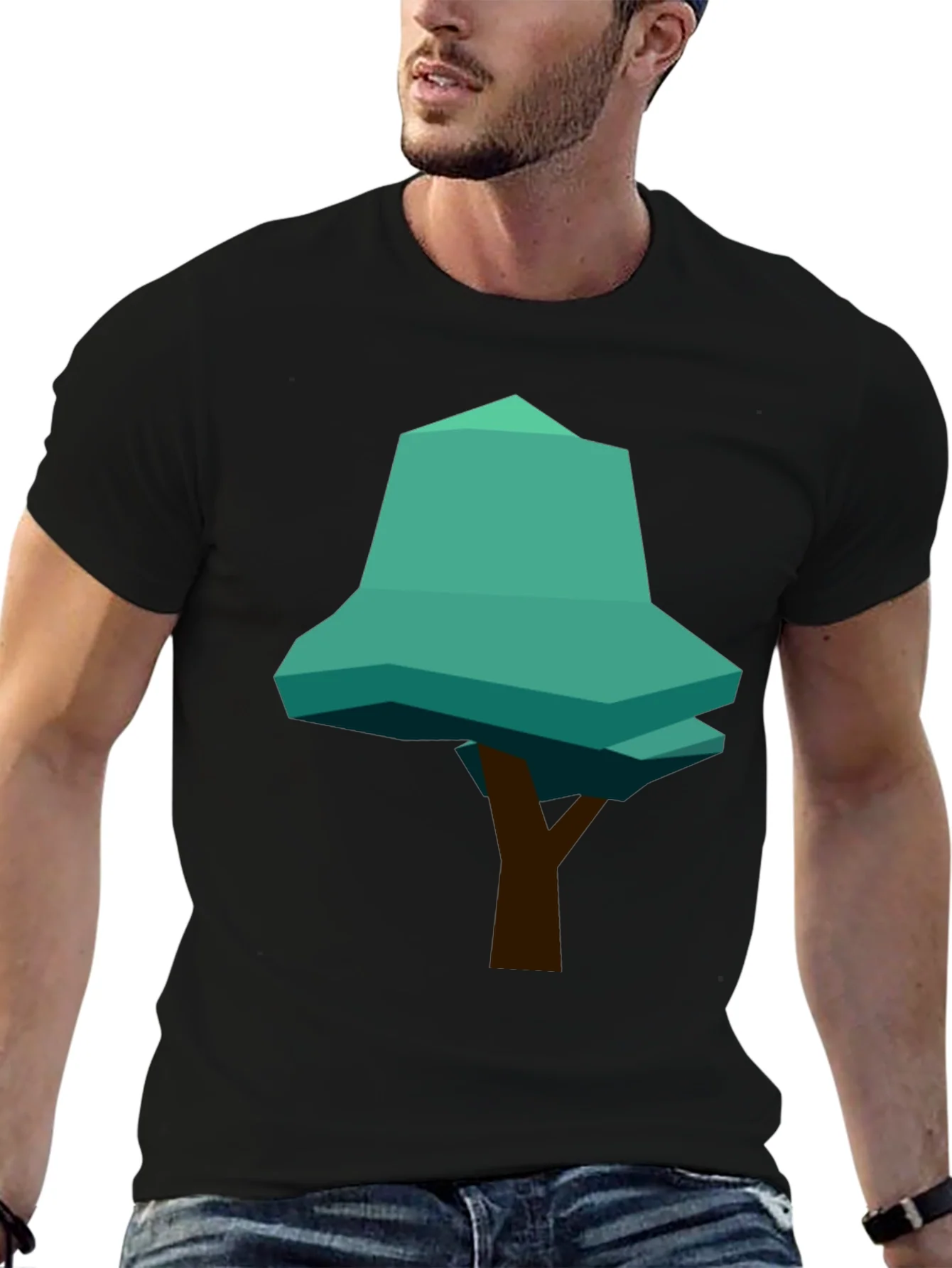 Geometric Tree Graphic Tee - Modern Casual Style