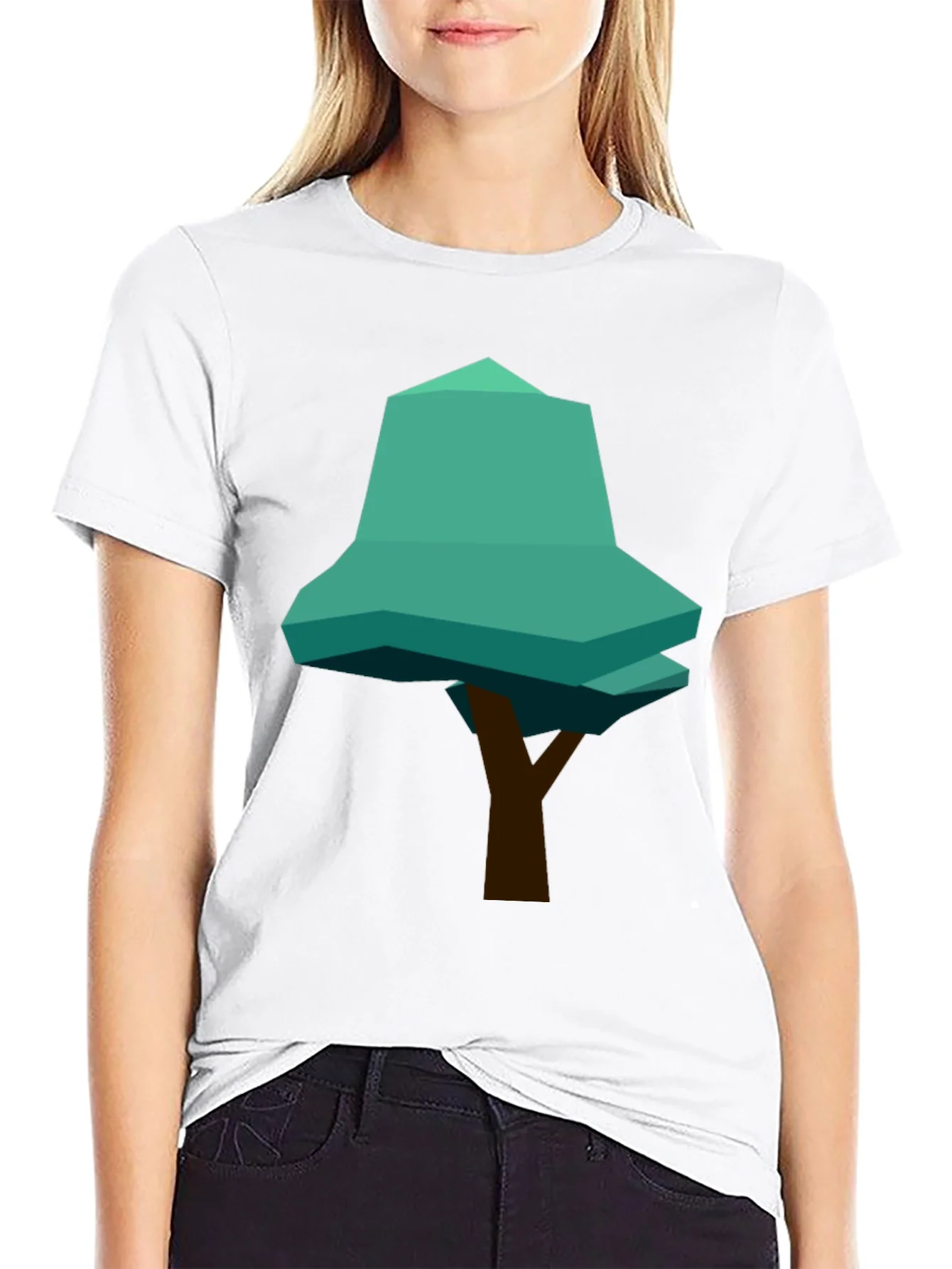 Geometric Tree Graphic Tee - Modern Casual Style