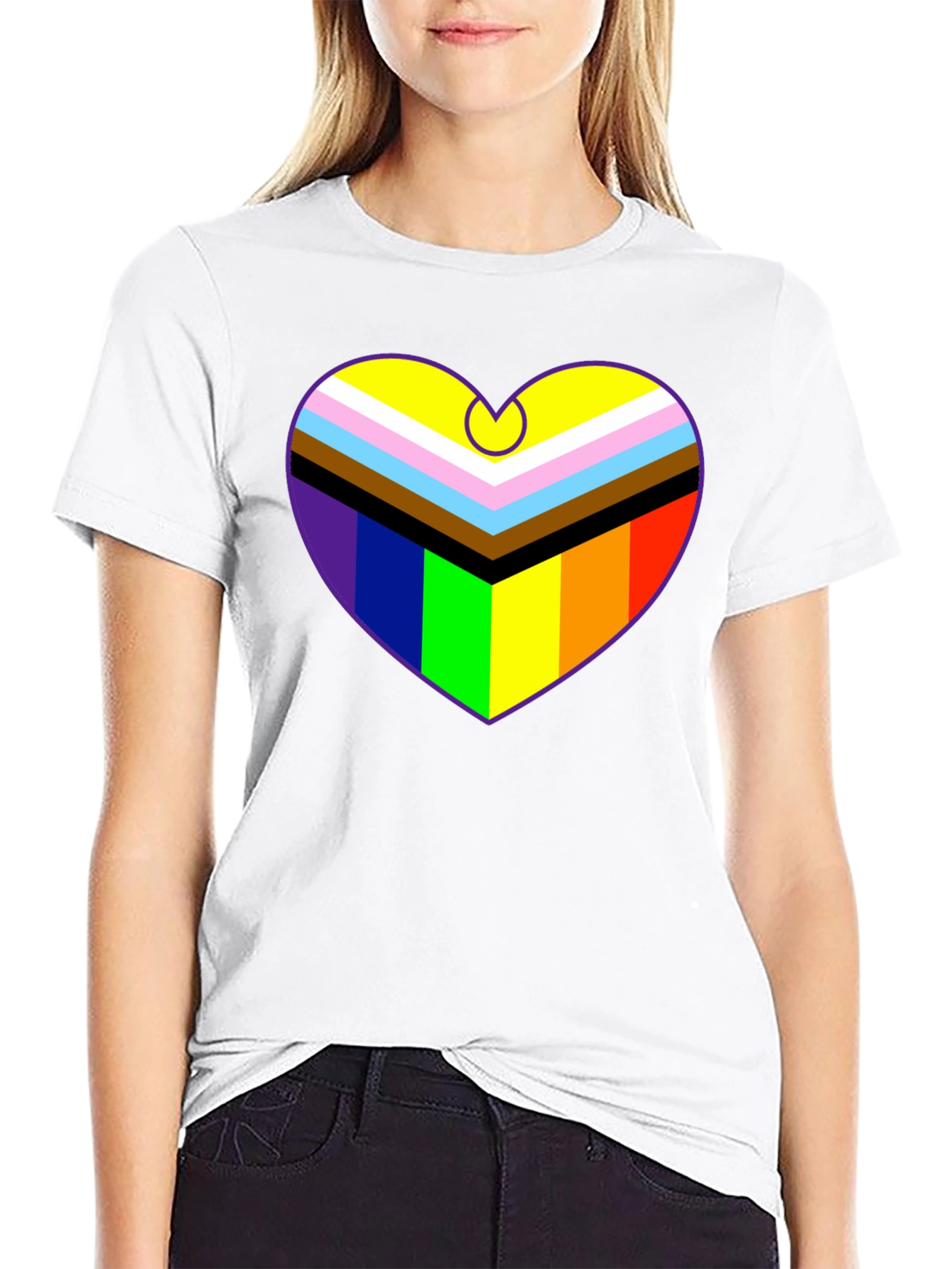 Pride Heart Graphic T-Shirt - Black