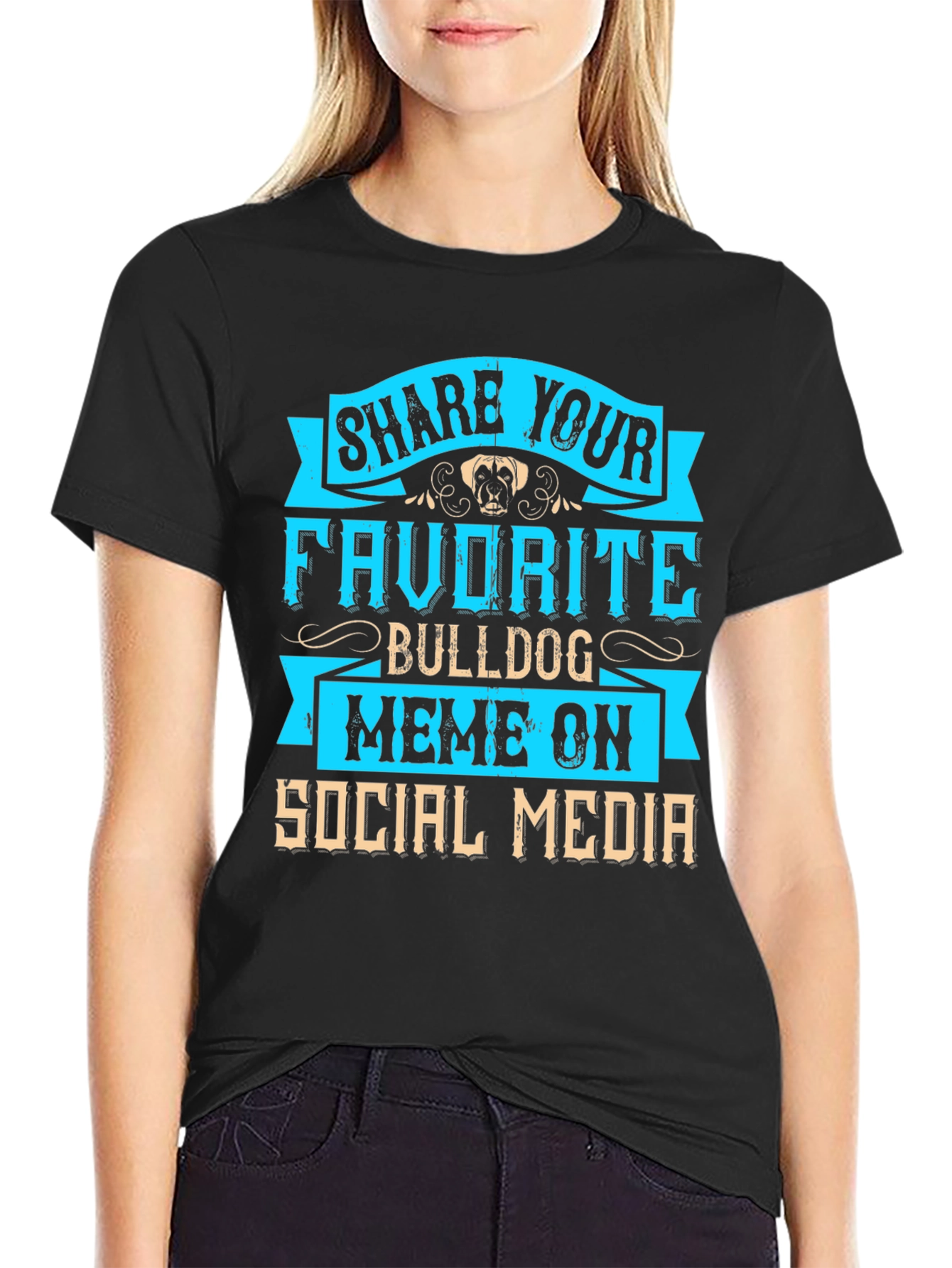 Bulldog Meme Social Media T-Shirt