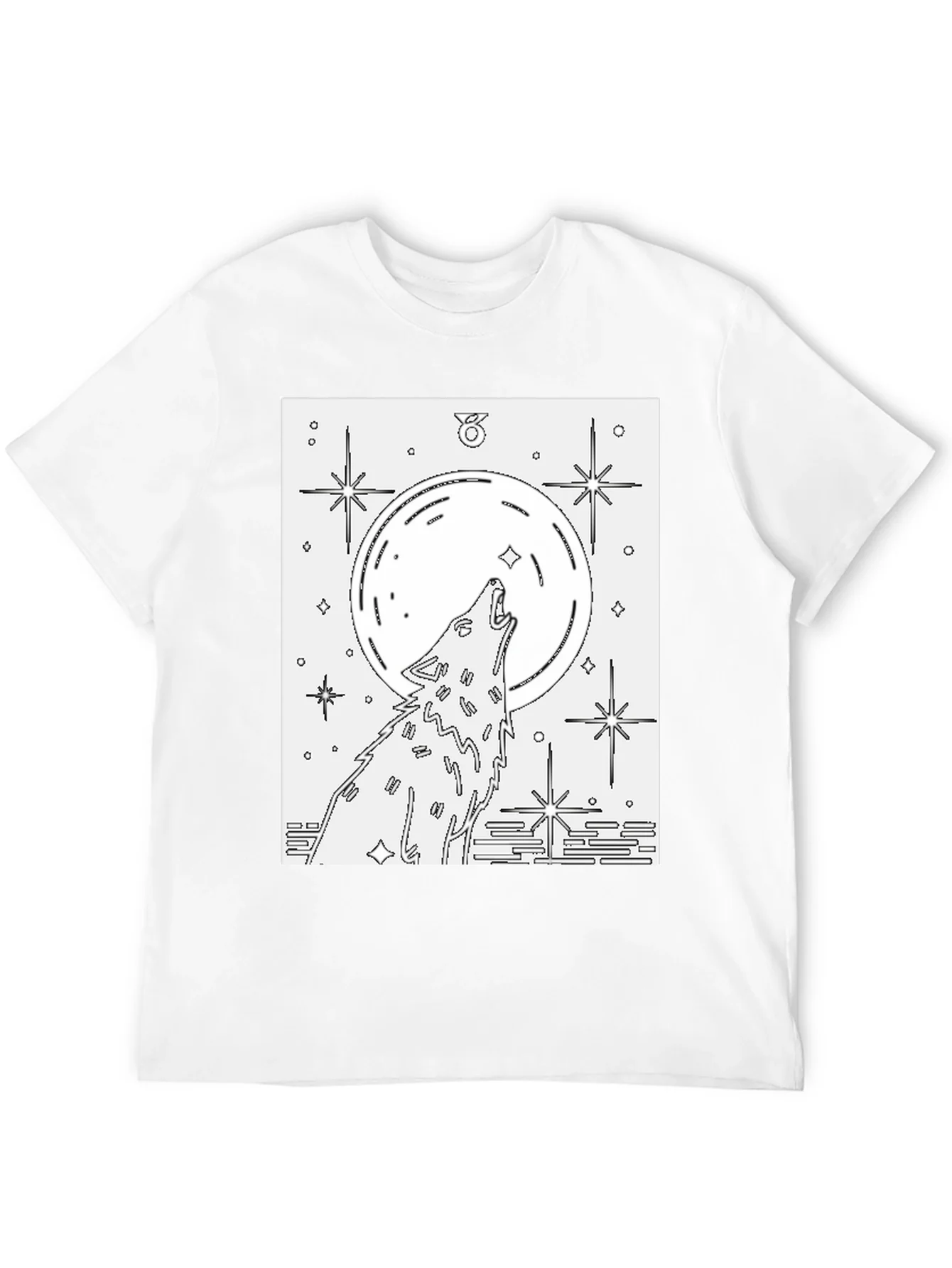Wolf Moon Graphic Tee - Unisex Black Cotton T-Shirt