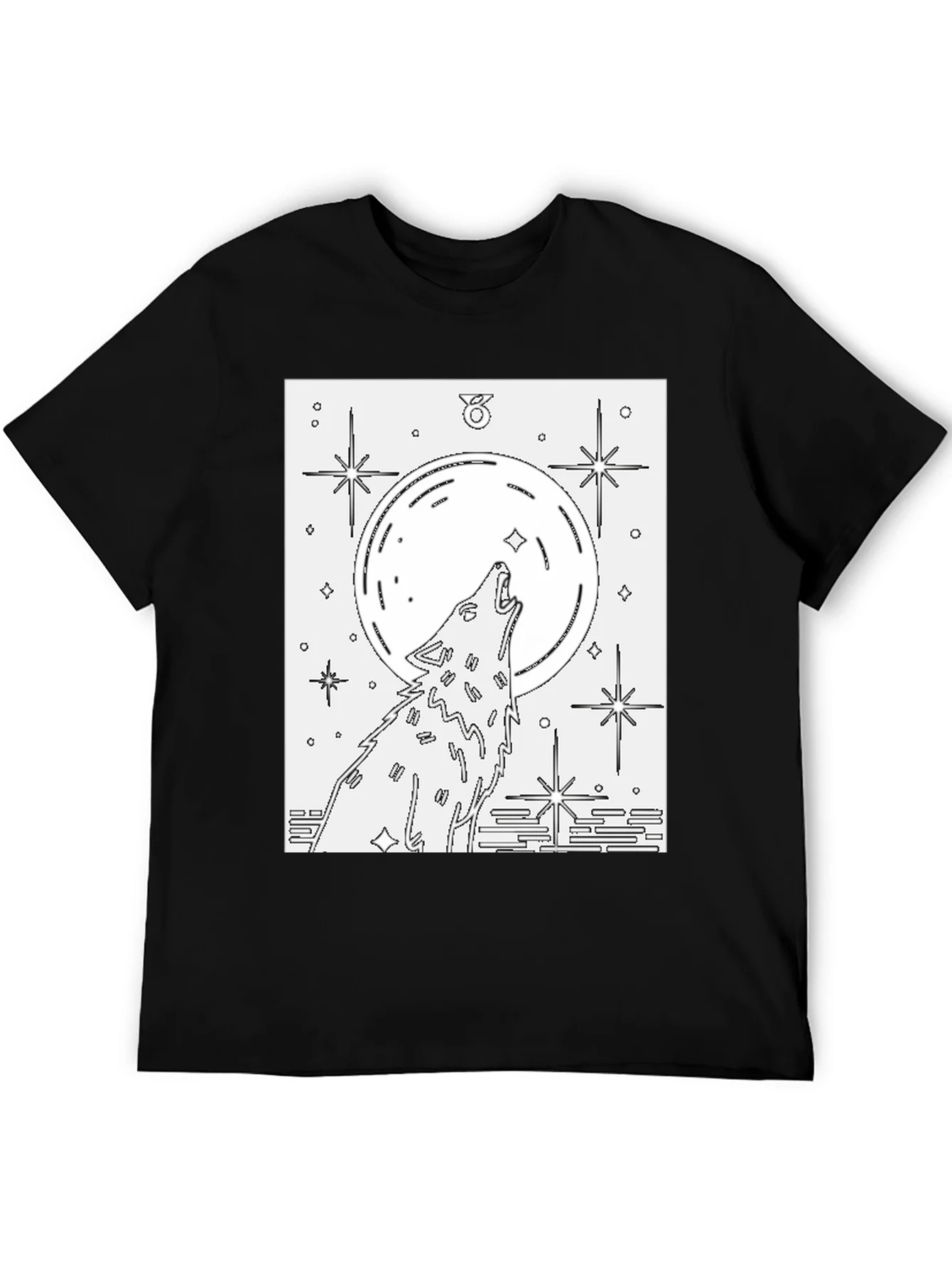 Wolf Moon Graphic Tee - Unisex Black Cotton T-Shirt