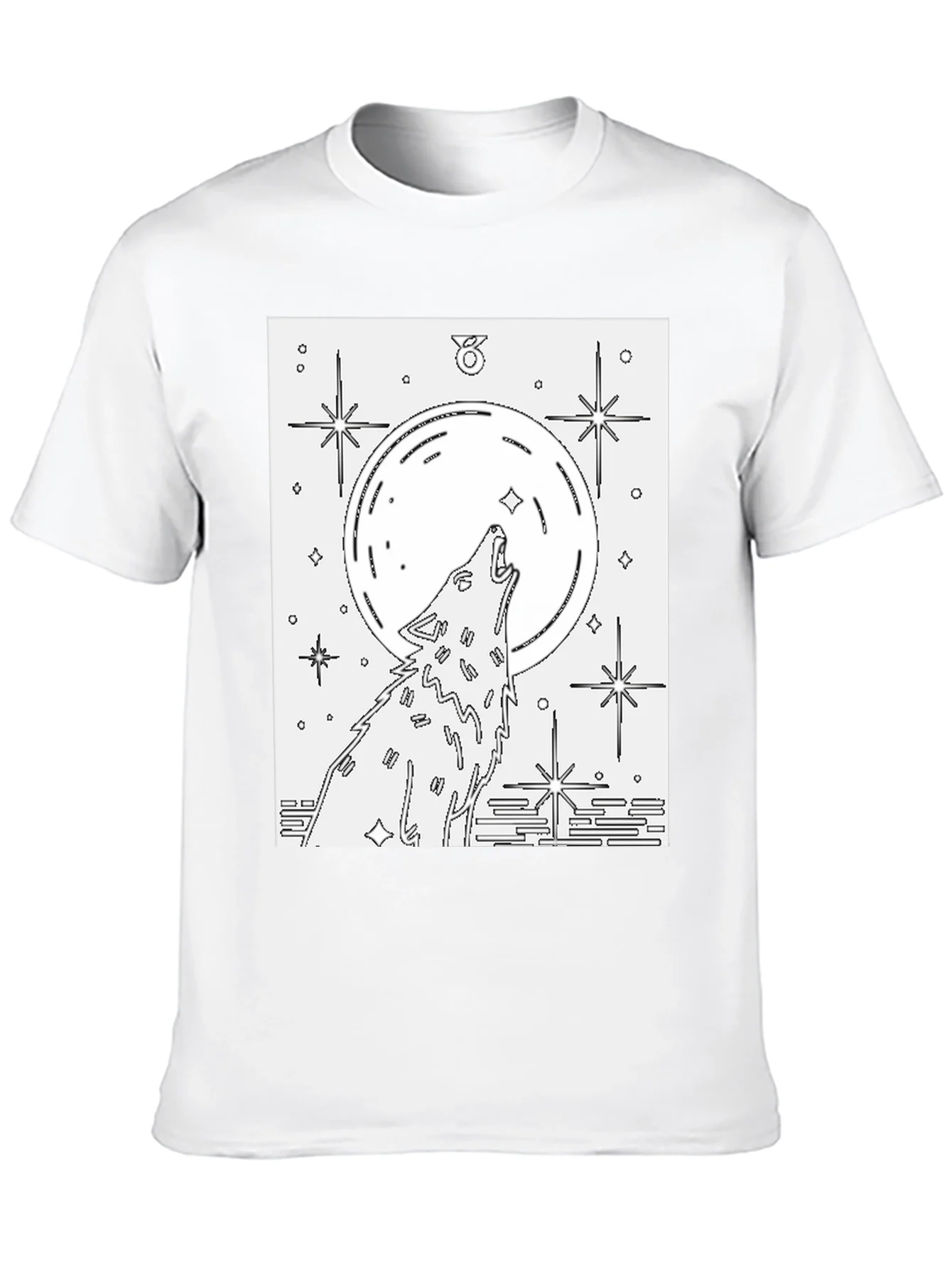 Wolf Moon Graphic Tee - Unisex Black Cotton T-Shirt