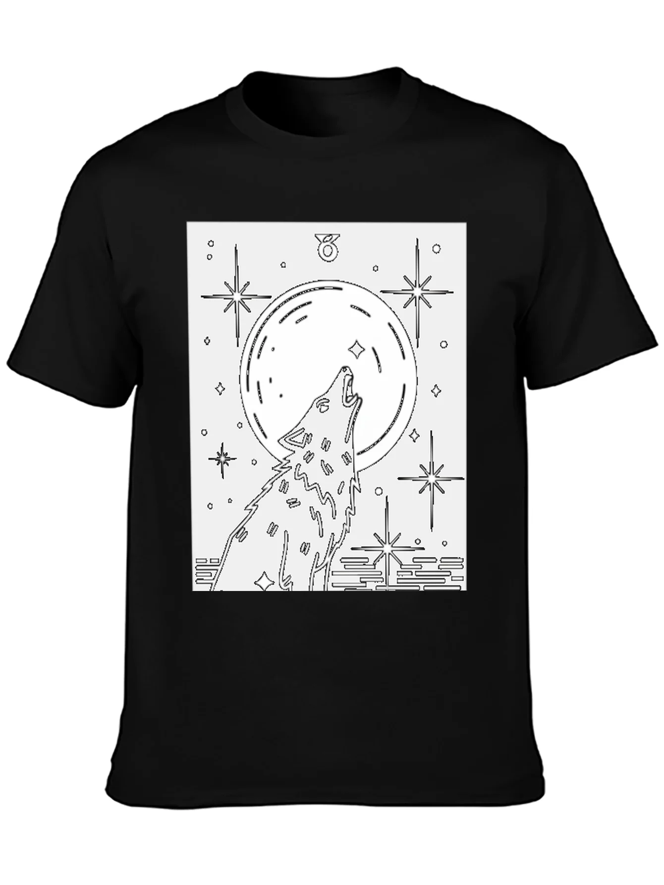 Wolf Moon Graphic Tee - Unisex Black Cotton T-Shirt