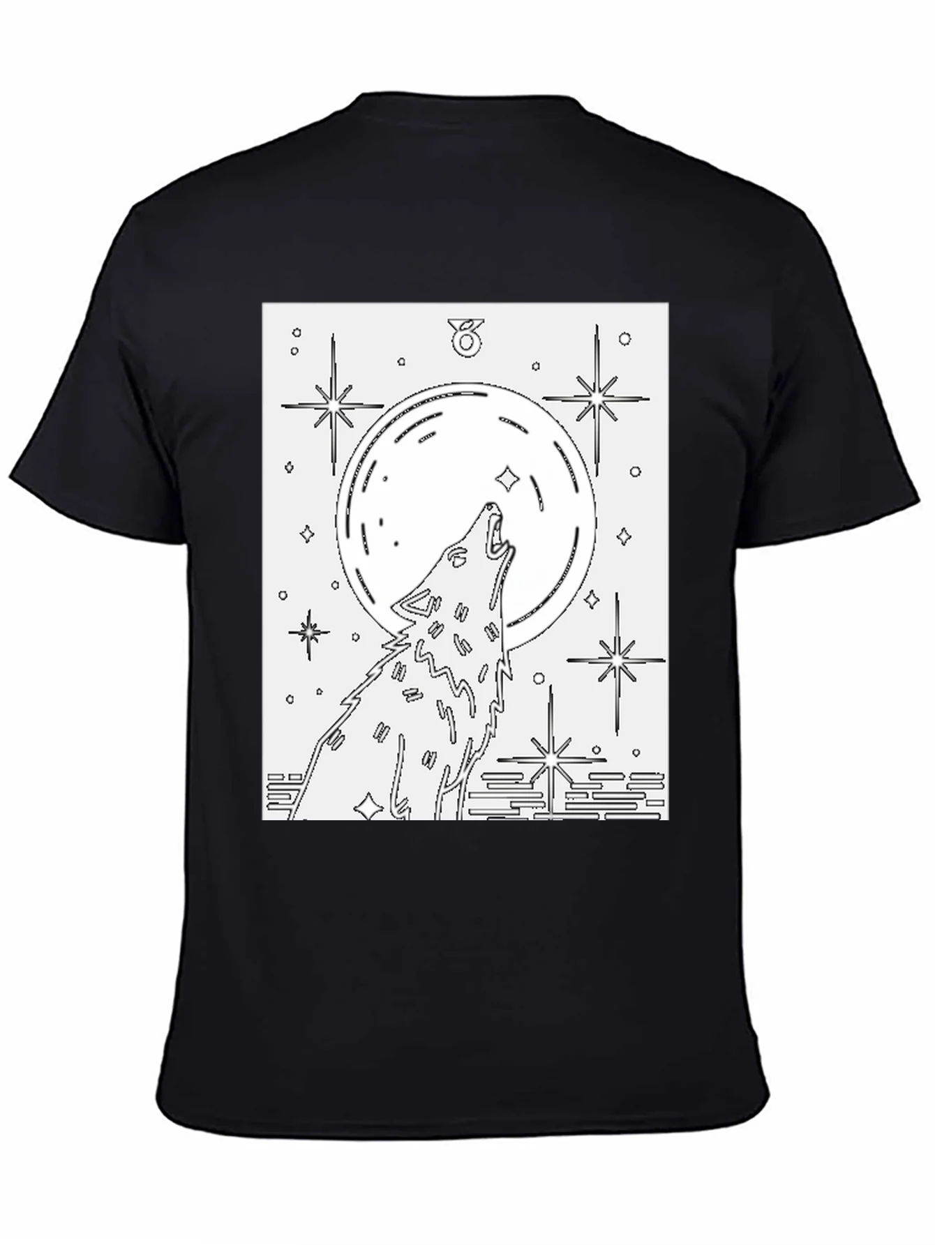 Wolf Moon Graphic Tee - Unisex Black Cotton T-Shirt