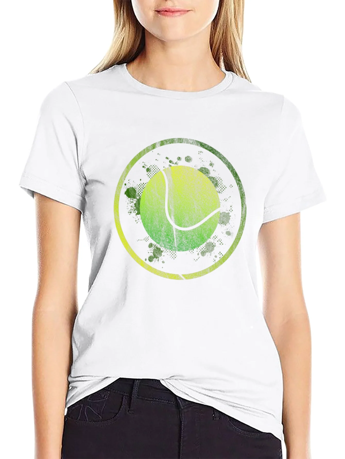 Tennis Ball Graphic Crew Neck T-Shirt