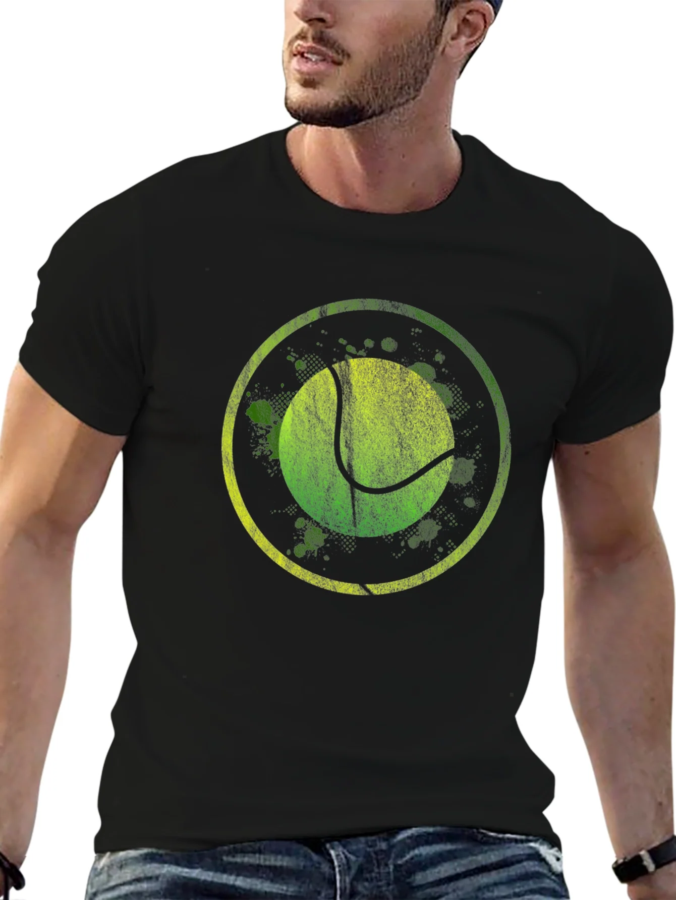 Tennis Ball Graphic Crew Neck T-Shirt