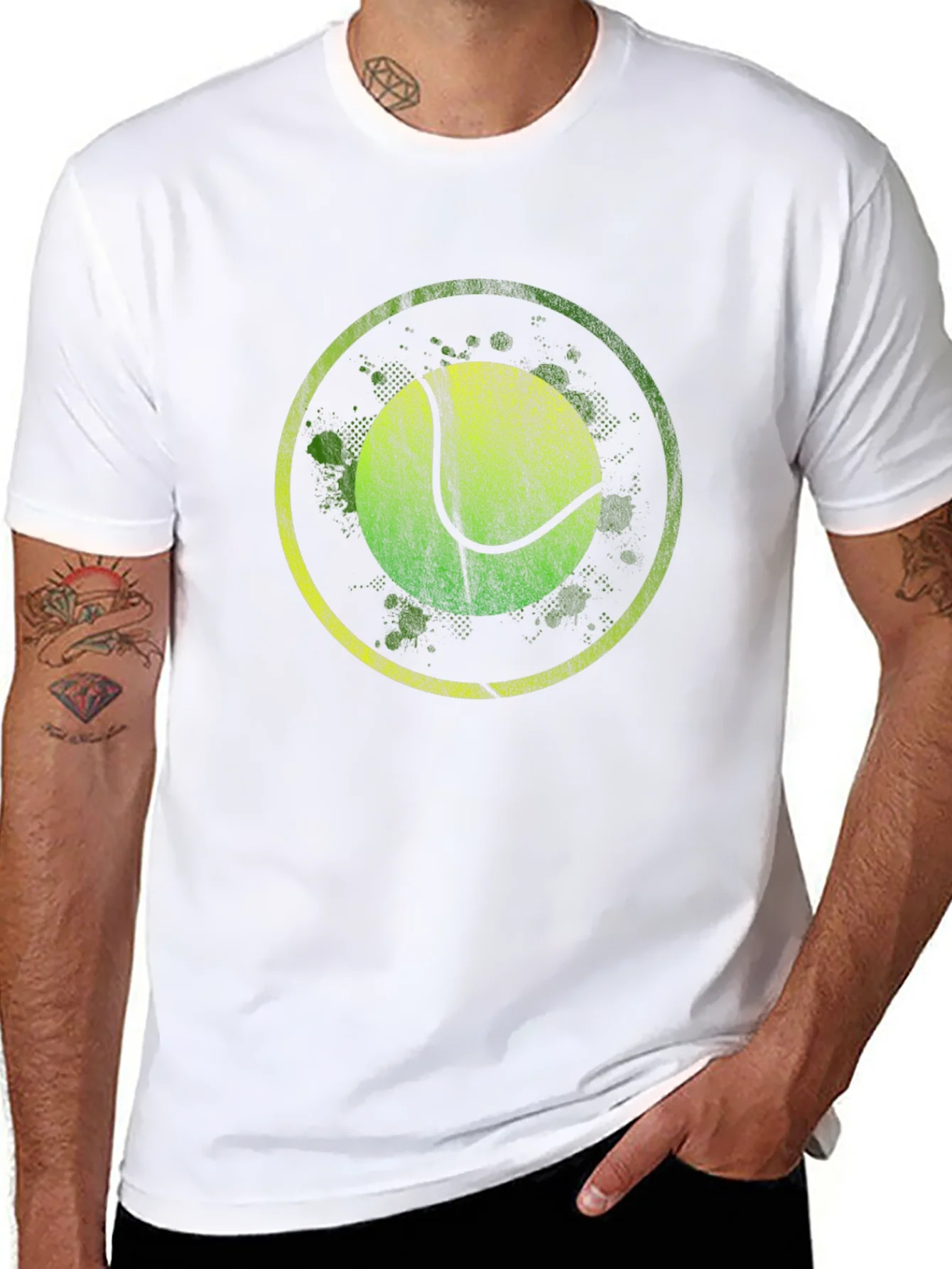 Tennis Ball Graphic Crew Neck T-Shirt