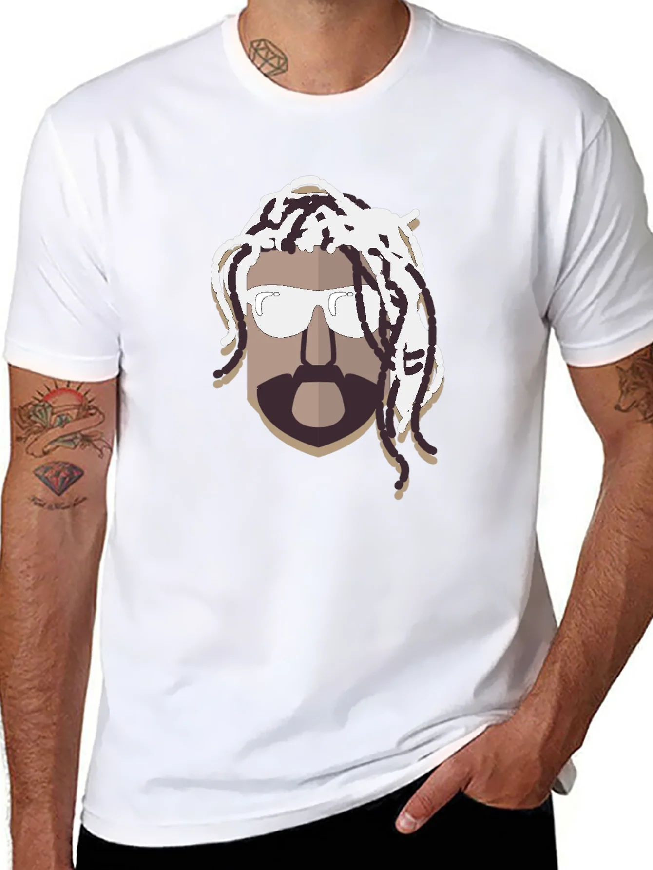 Cool Graphic T-Shirt with Rasta Man Design