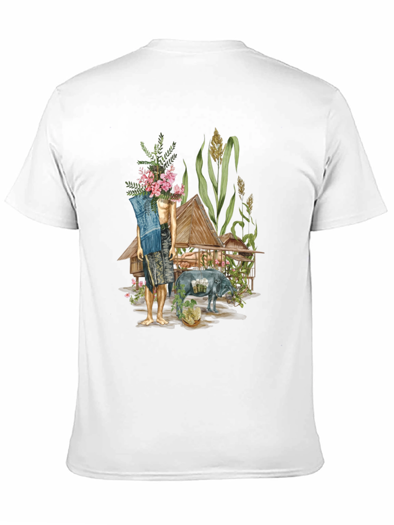 Unique Graphic Tee: Thai Village Design